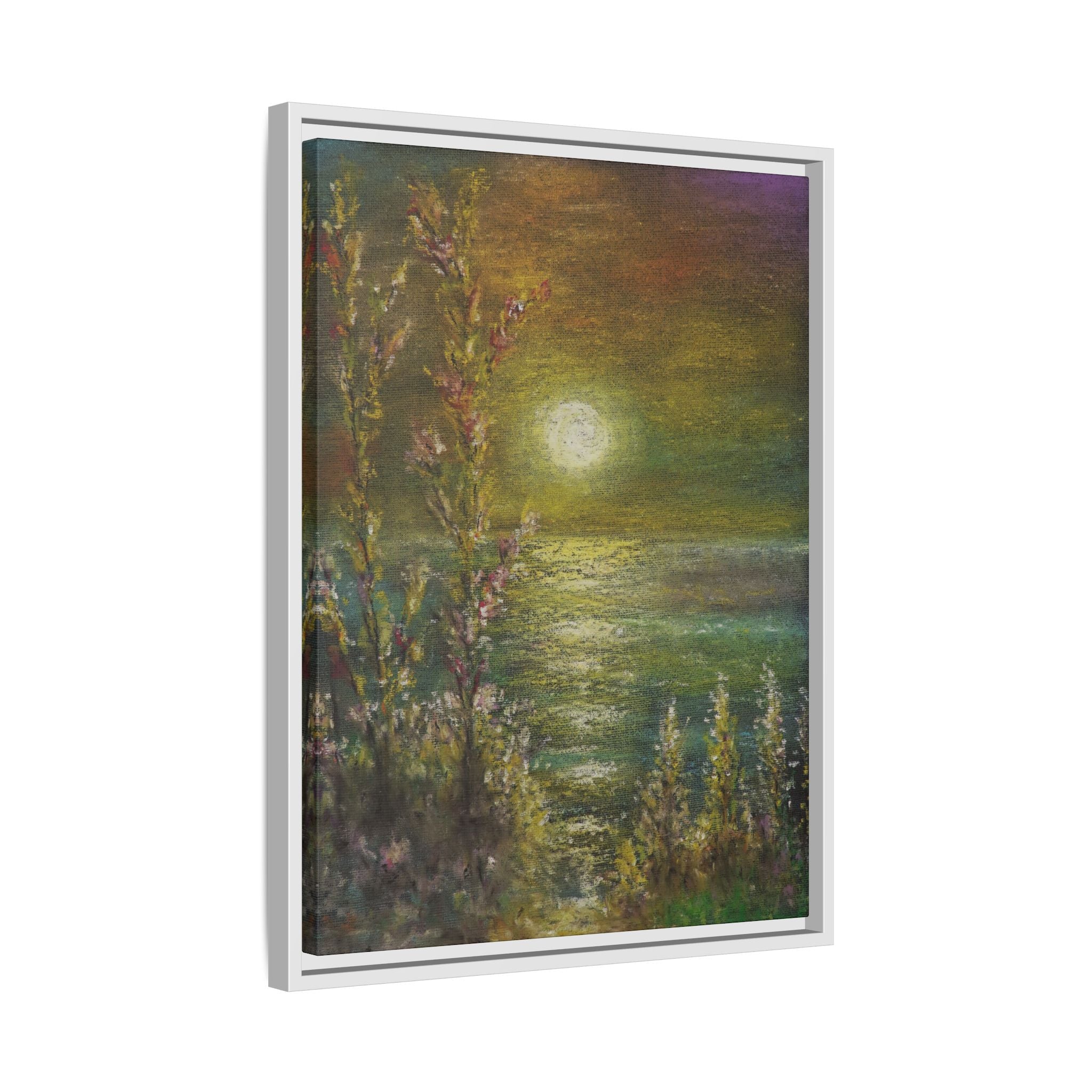 Framed Matte Canvas Print — Tranquil Moonlit Seascape