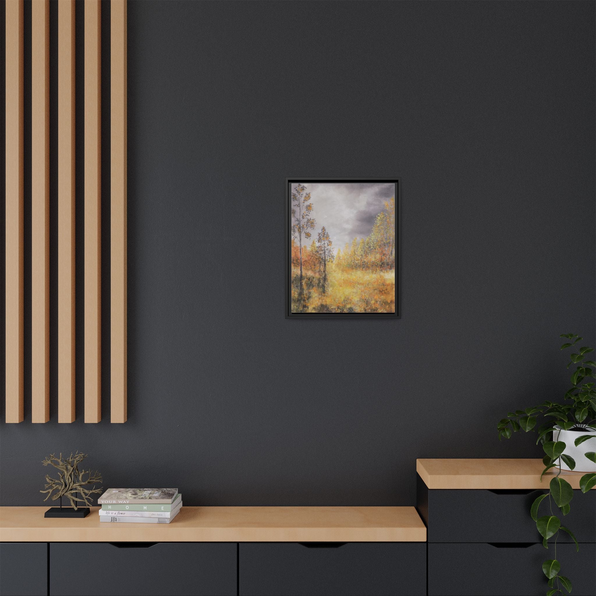 Autumn Meadow - Framed Autumn Landscape Canvas Print