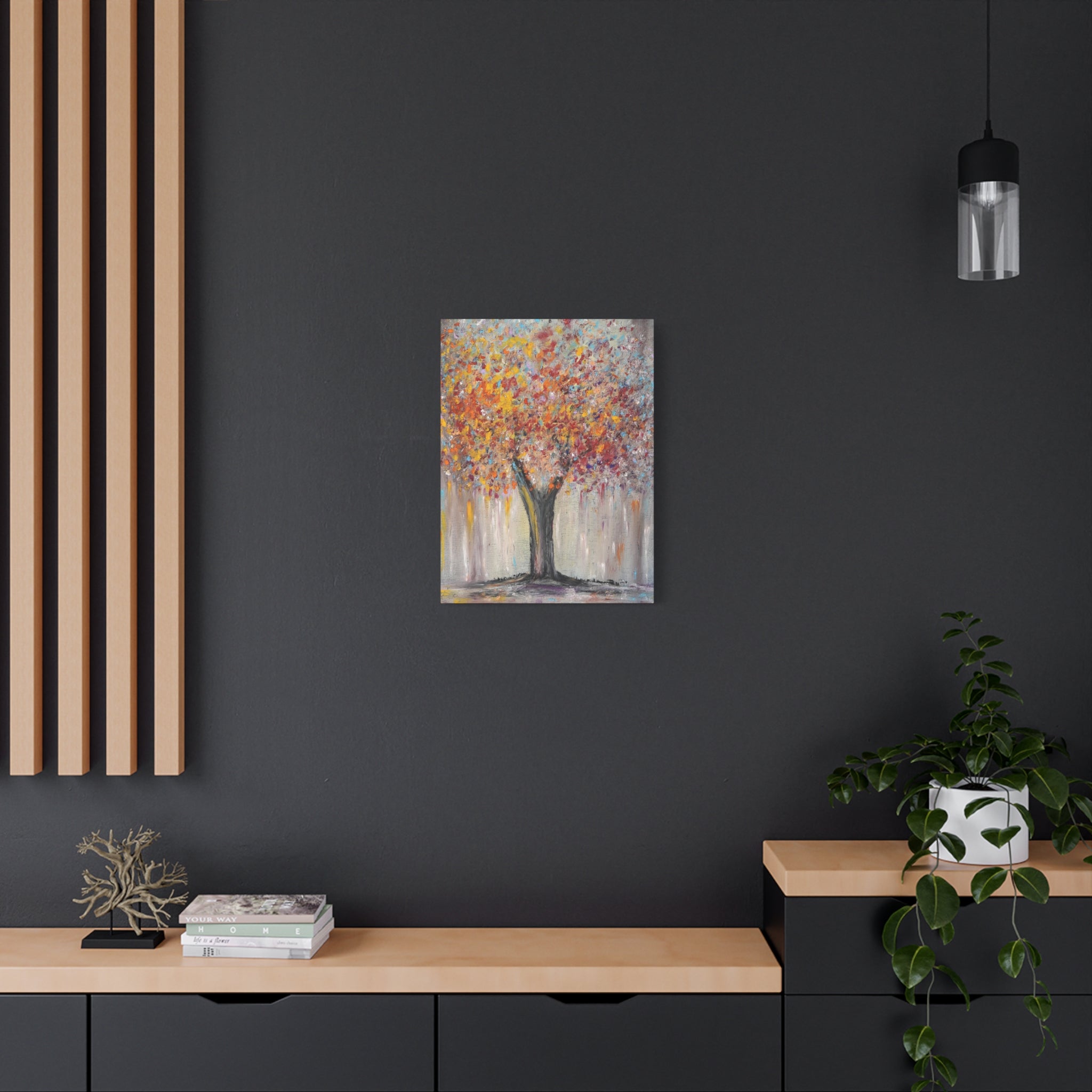 Autumn Abstract Tree Art Print Canvas