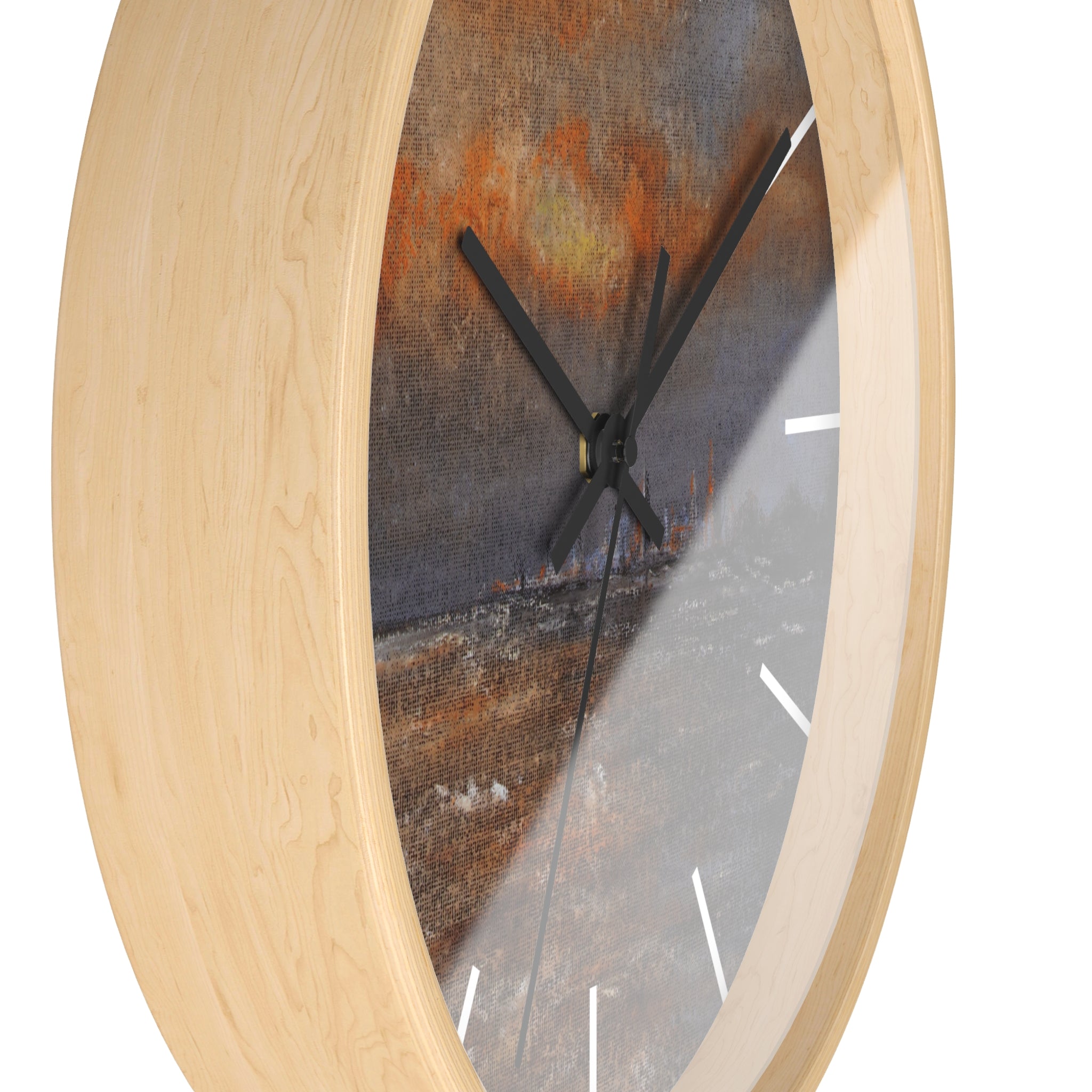 Coastal Sunset Wall Clock — Moody Seascape Timepiece