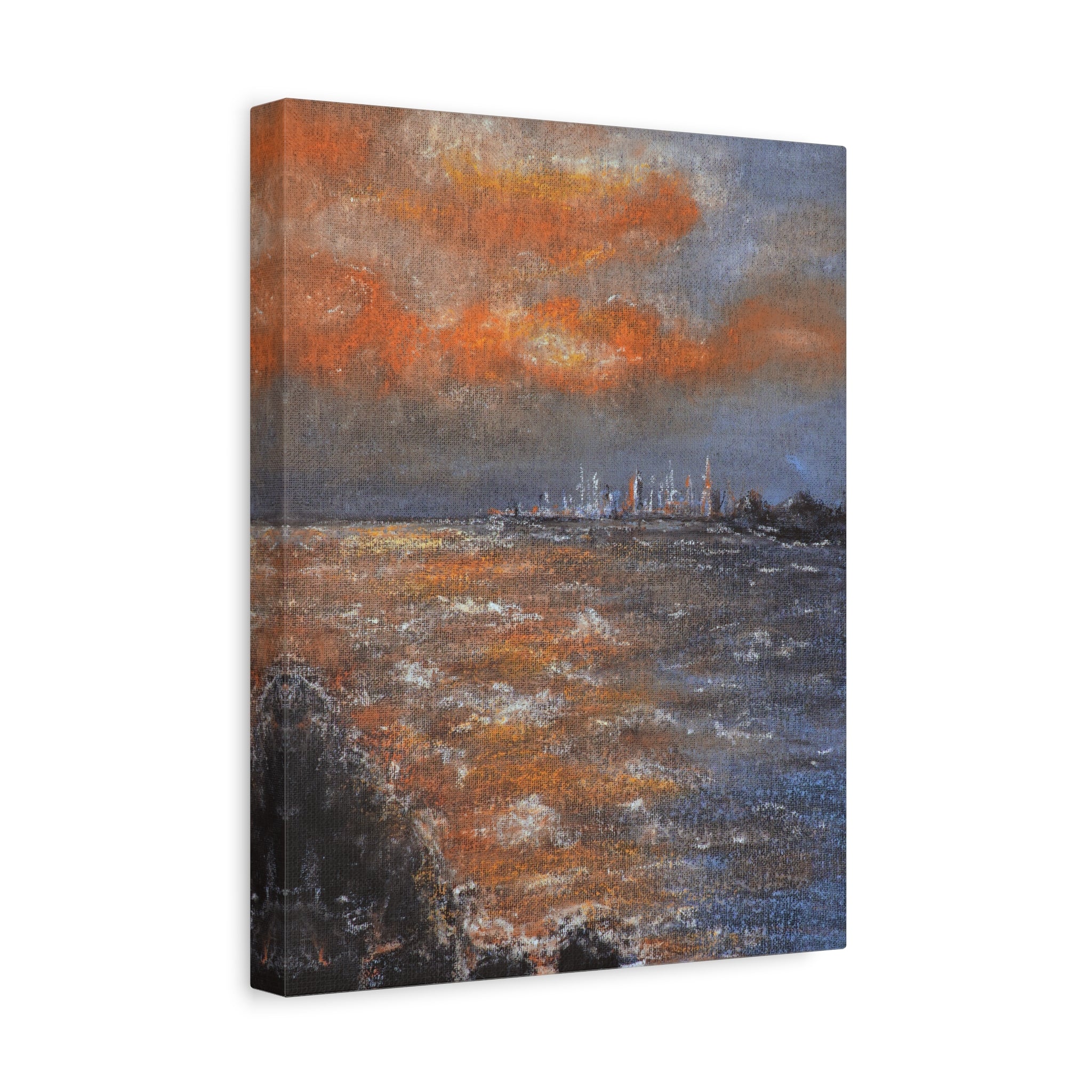 Sunset Coastal Canvas Wall Art — Stretched Matte Landscape Print