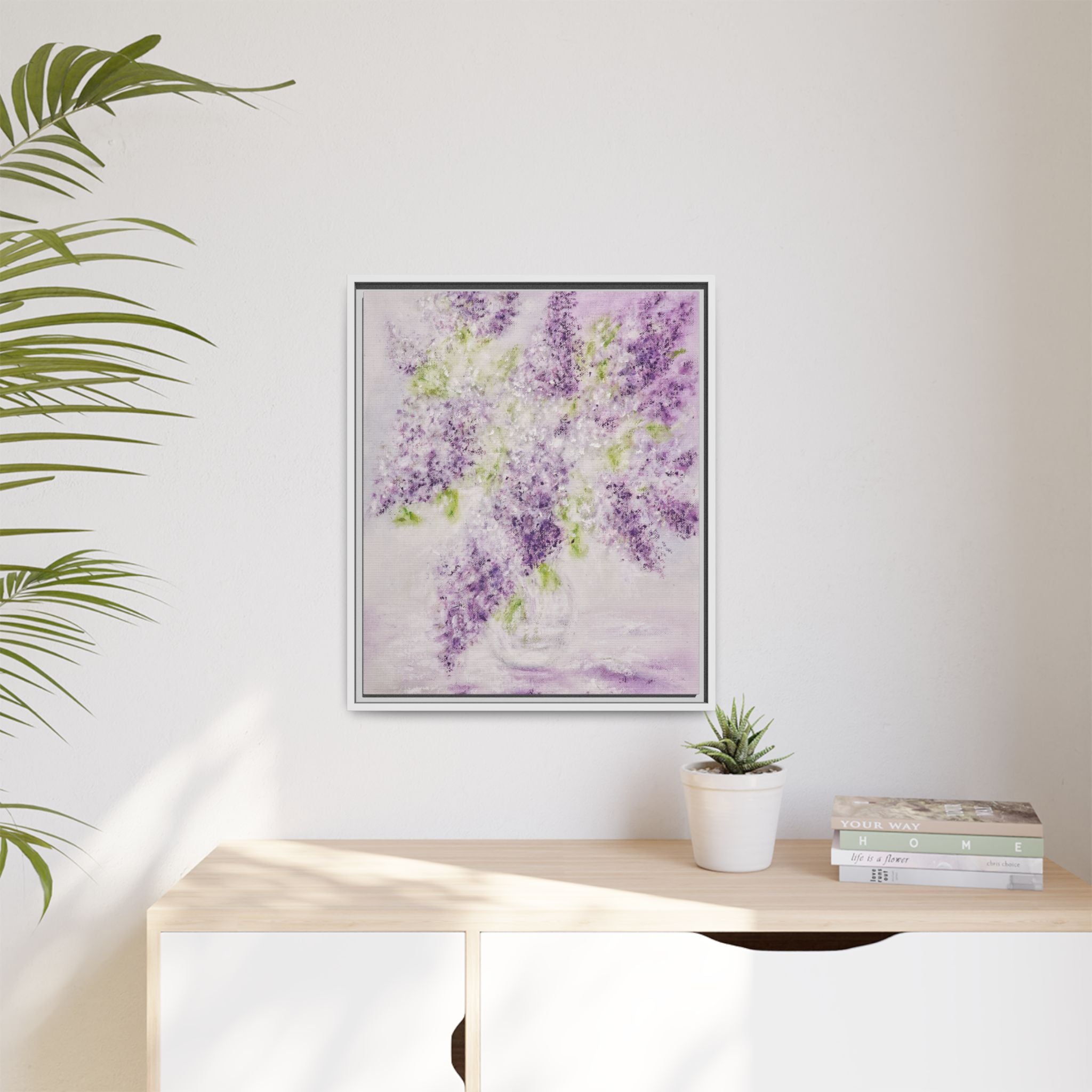 Framed Lilac Canvas Print — Matte Floral Wall Art
