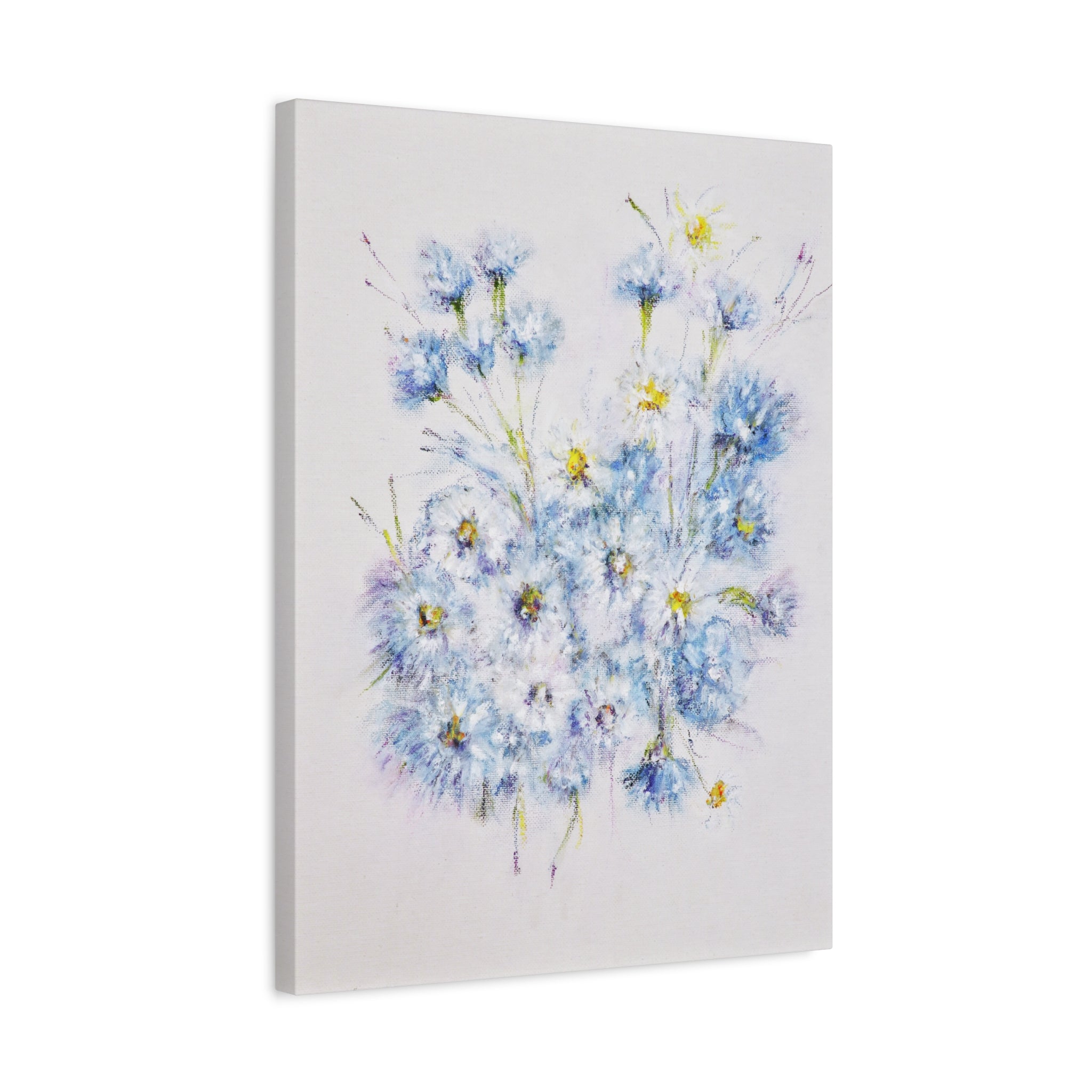 Blue Wildflower Bouquet Matte Canvas Wall Art — Stretched 1.25"