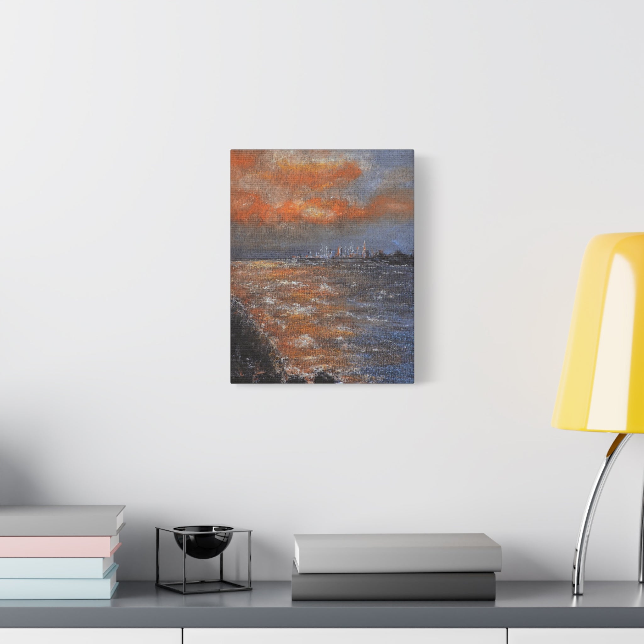 Sunset Coastal Canvas Wall Art — Stretched Matte Landscape Print