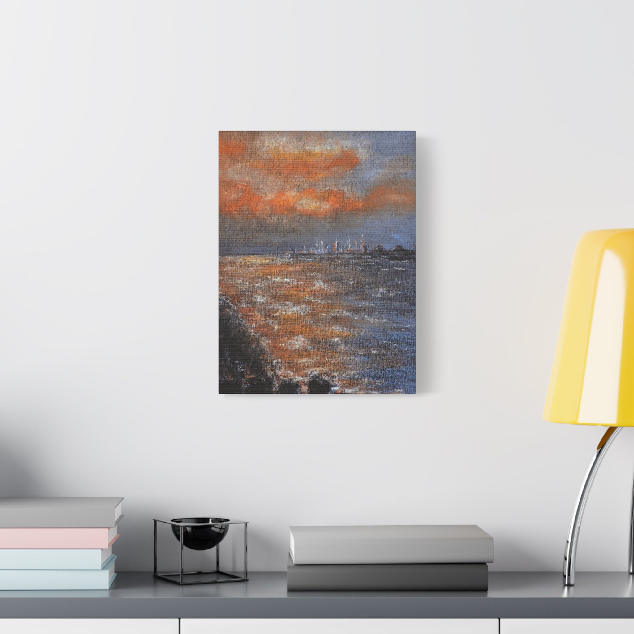 Sunset Coastal Canvas Wall Art — Stretched Matte Landscape Print