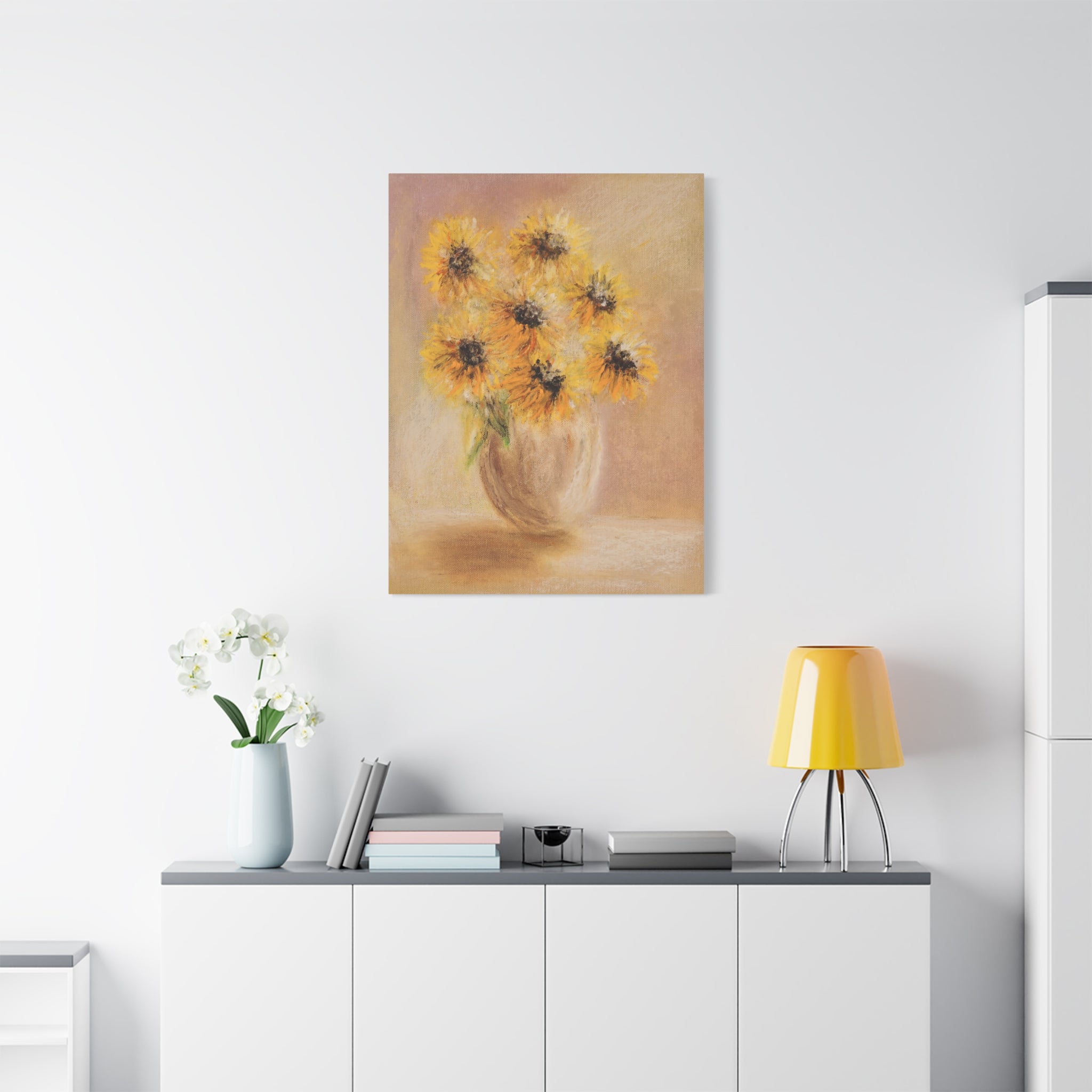 Sunflower Vase Canvas — Matte Stretched Wall Art