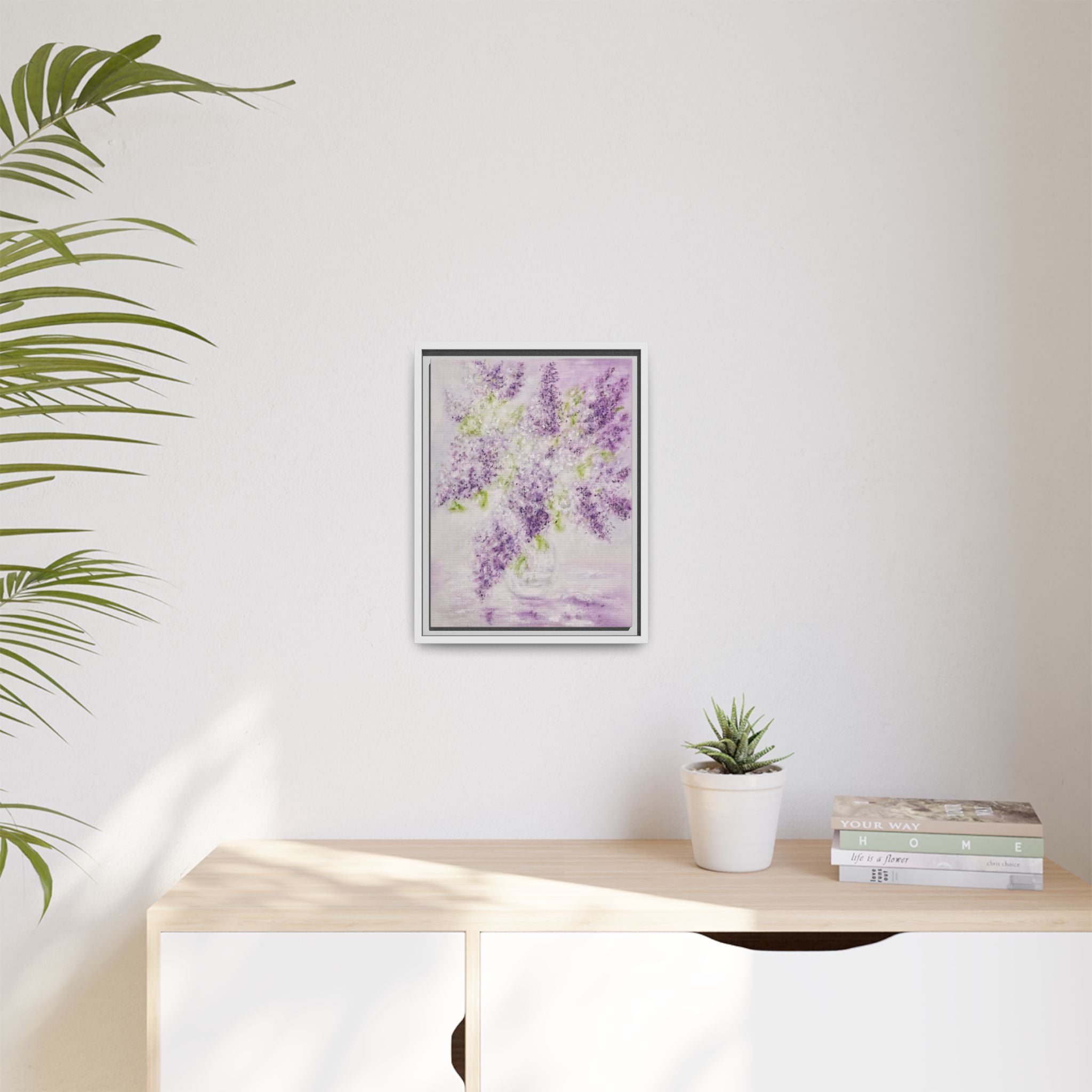 Framed Lilac Canvas Print — Matte Floral Wall Art