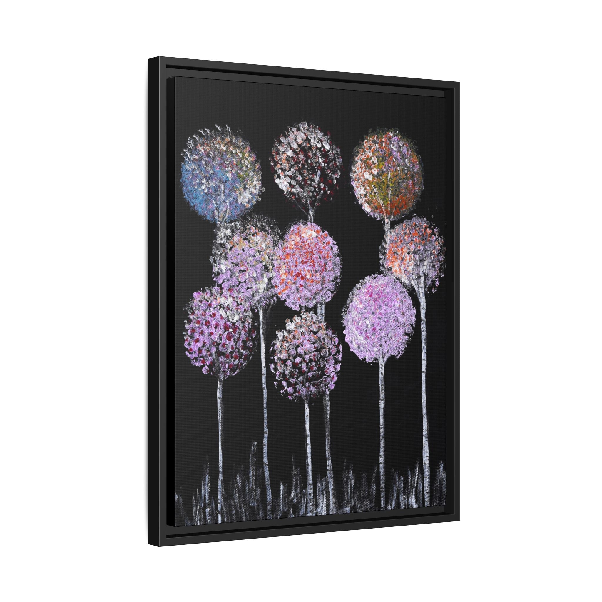 Framed Matte Canvas-Pastel Floral Art