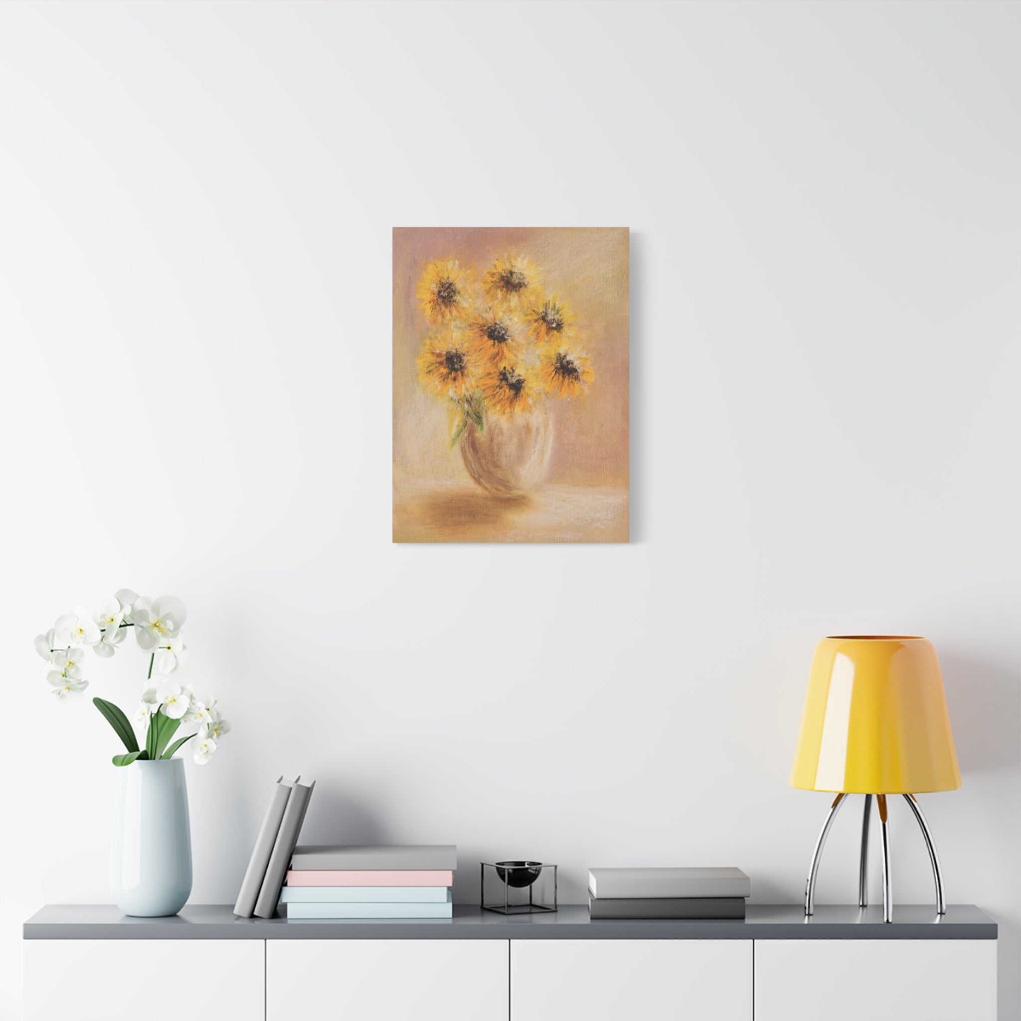 Sunflower Vase Canvas — Matte Stretched Wall Art