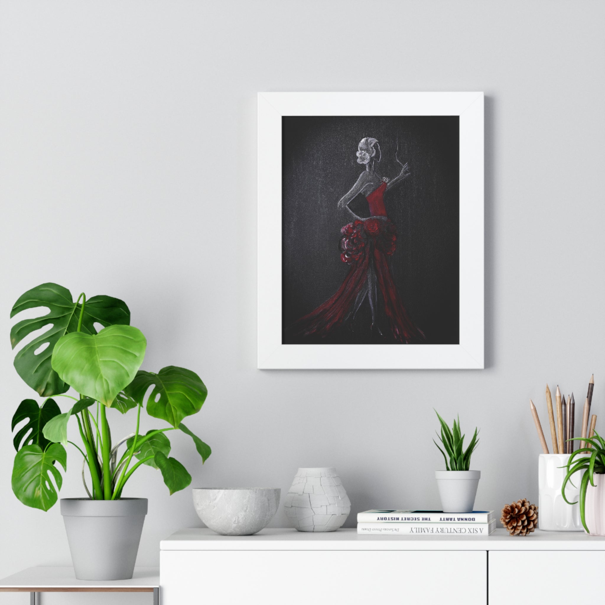 Gothic Red Flamenco Dancer Framed Poster