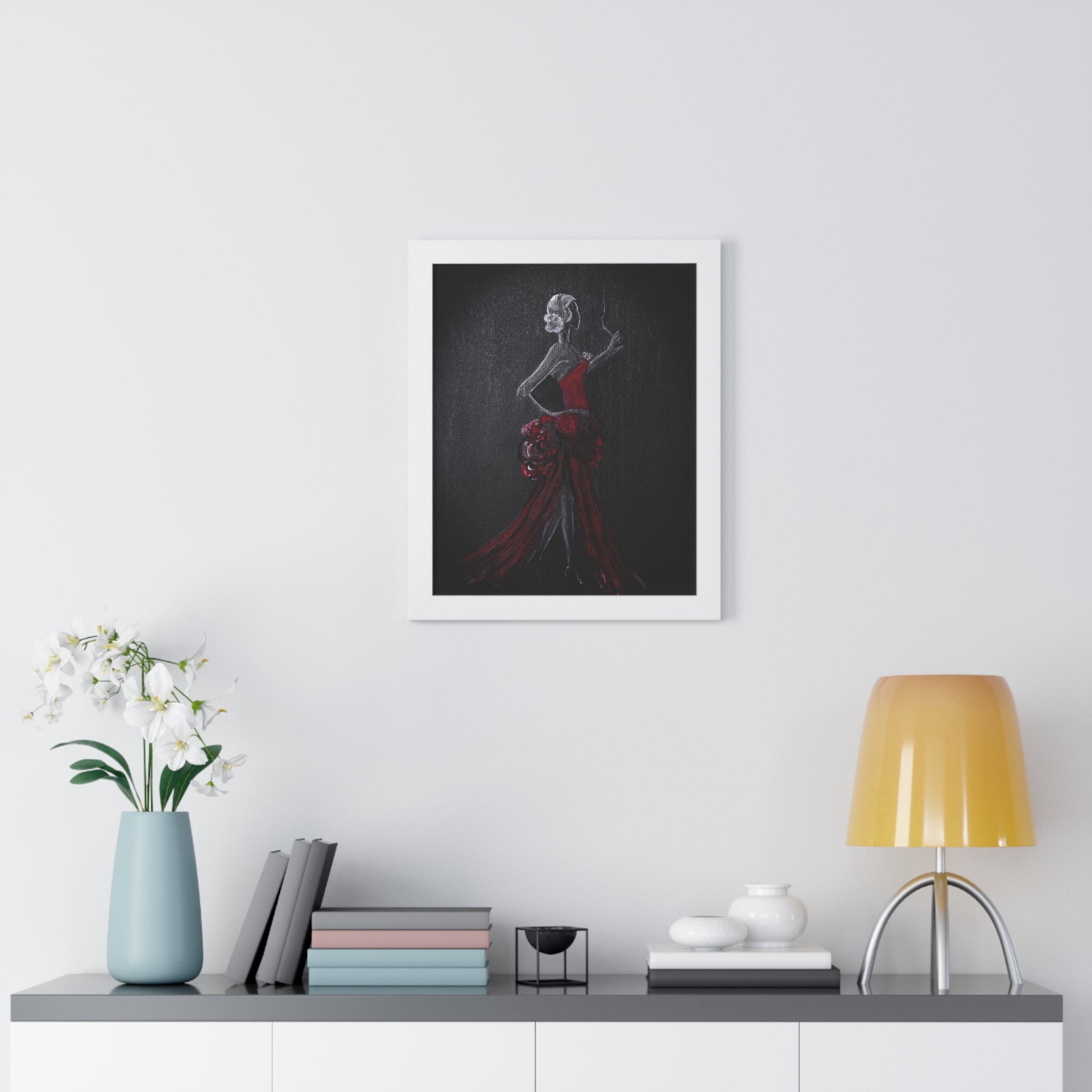 Gothic Red Flamenco Dancer Framed Poster