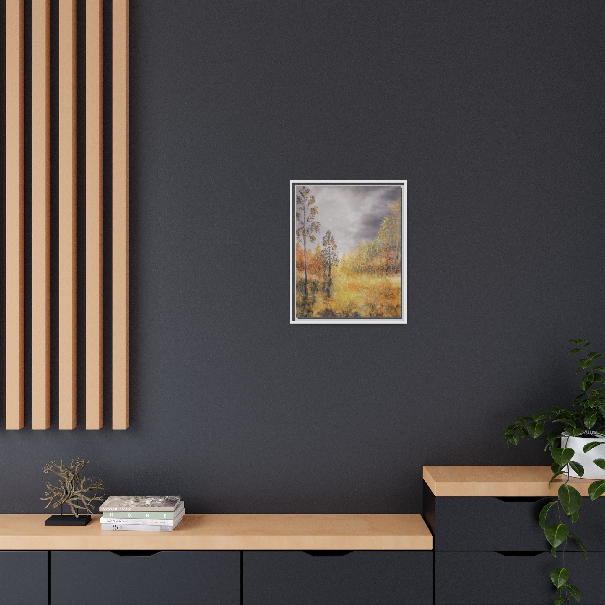 Autumn Meadow - Framed Autumn Landscape Canvas Print