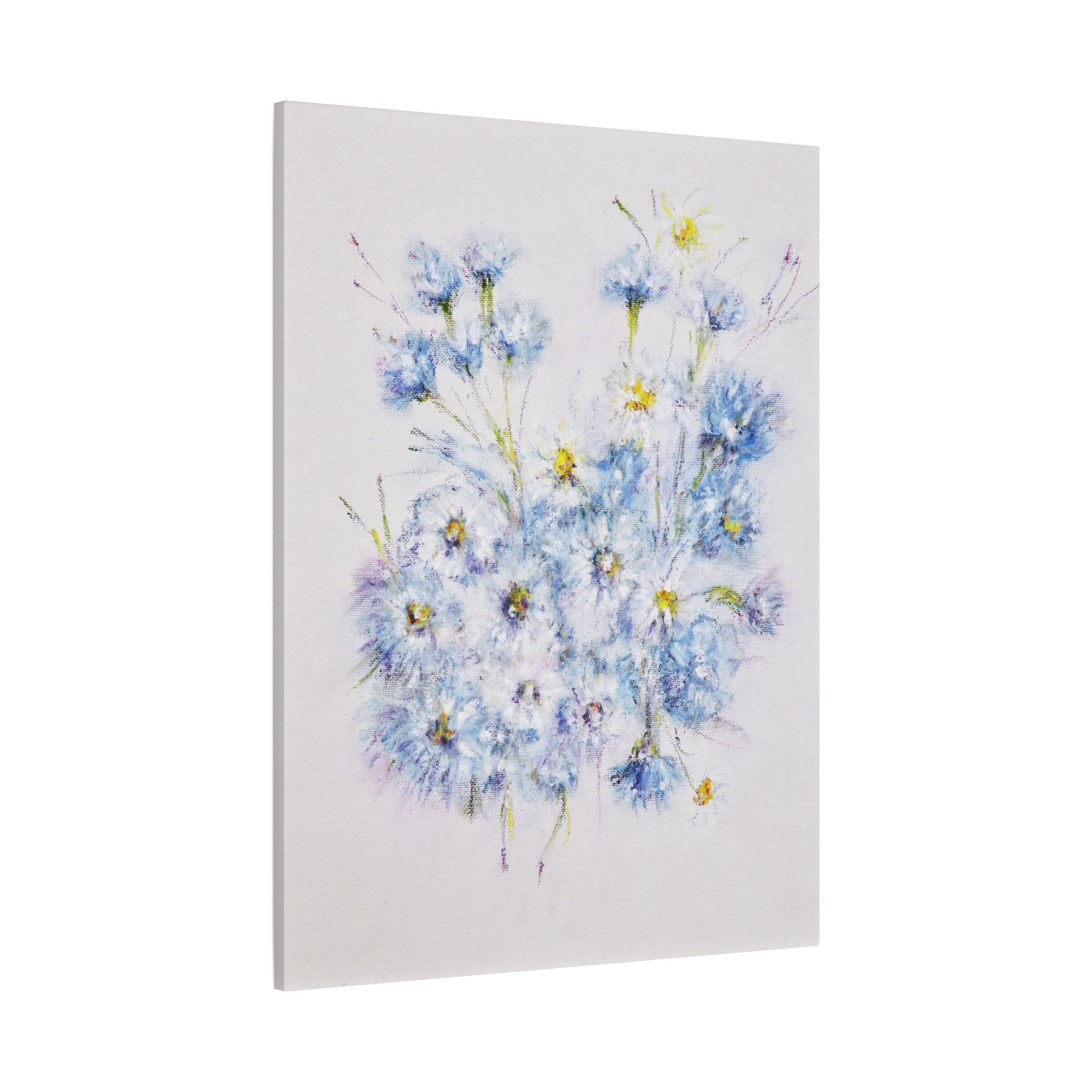 Blue Wildflower Bouquet Matte Canvas Wall Art — Stretched 1.25"