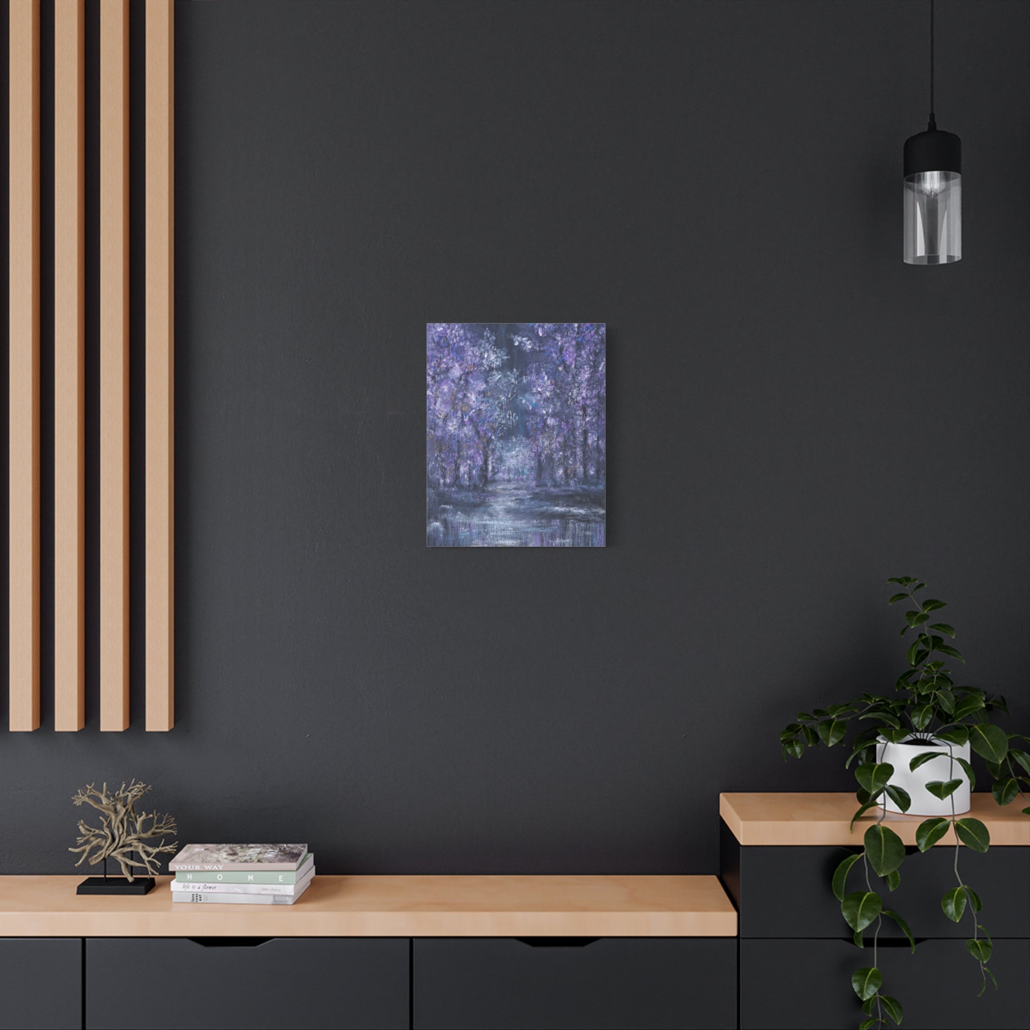 Purple Twilight Forest Matte Canvas Wall Art — Stretched 1.25"