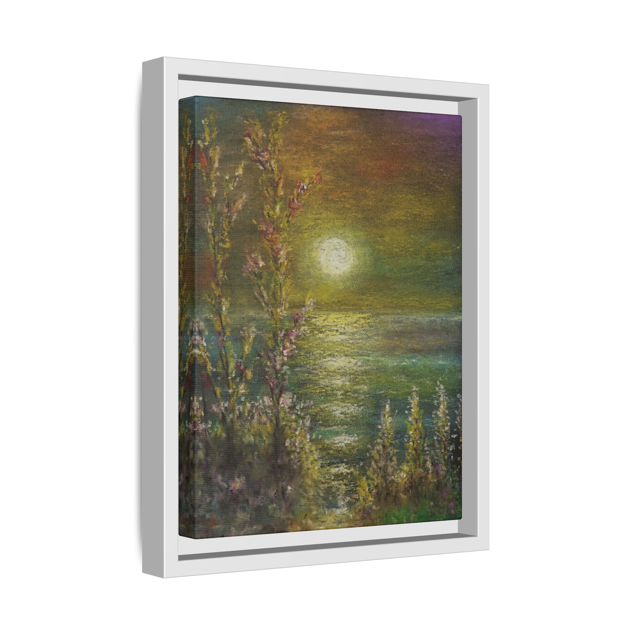 Framed Matte Canvas Print — Tranquil Moonlit Seascape