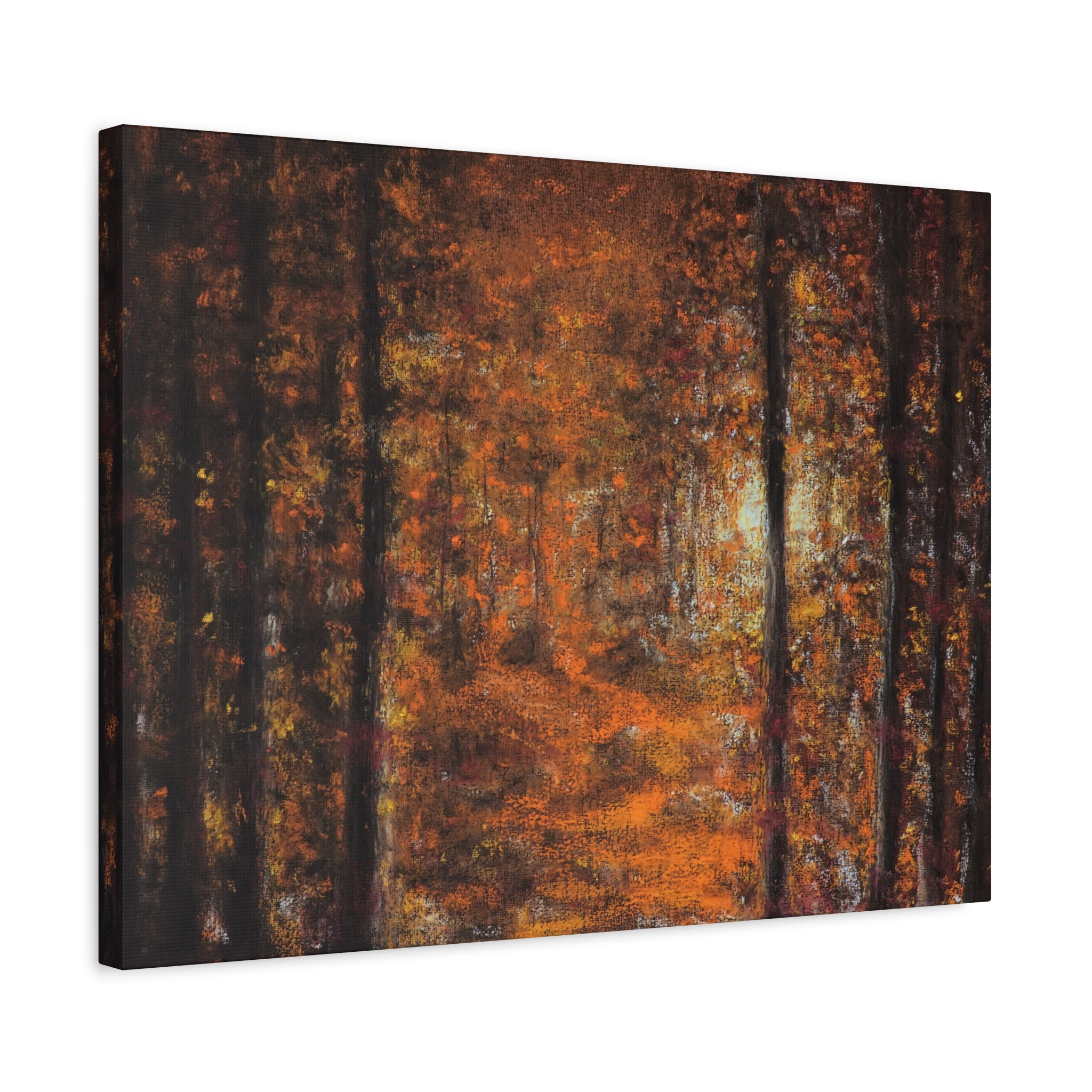 Autumn Forest Path Matte Canvas Wall Art