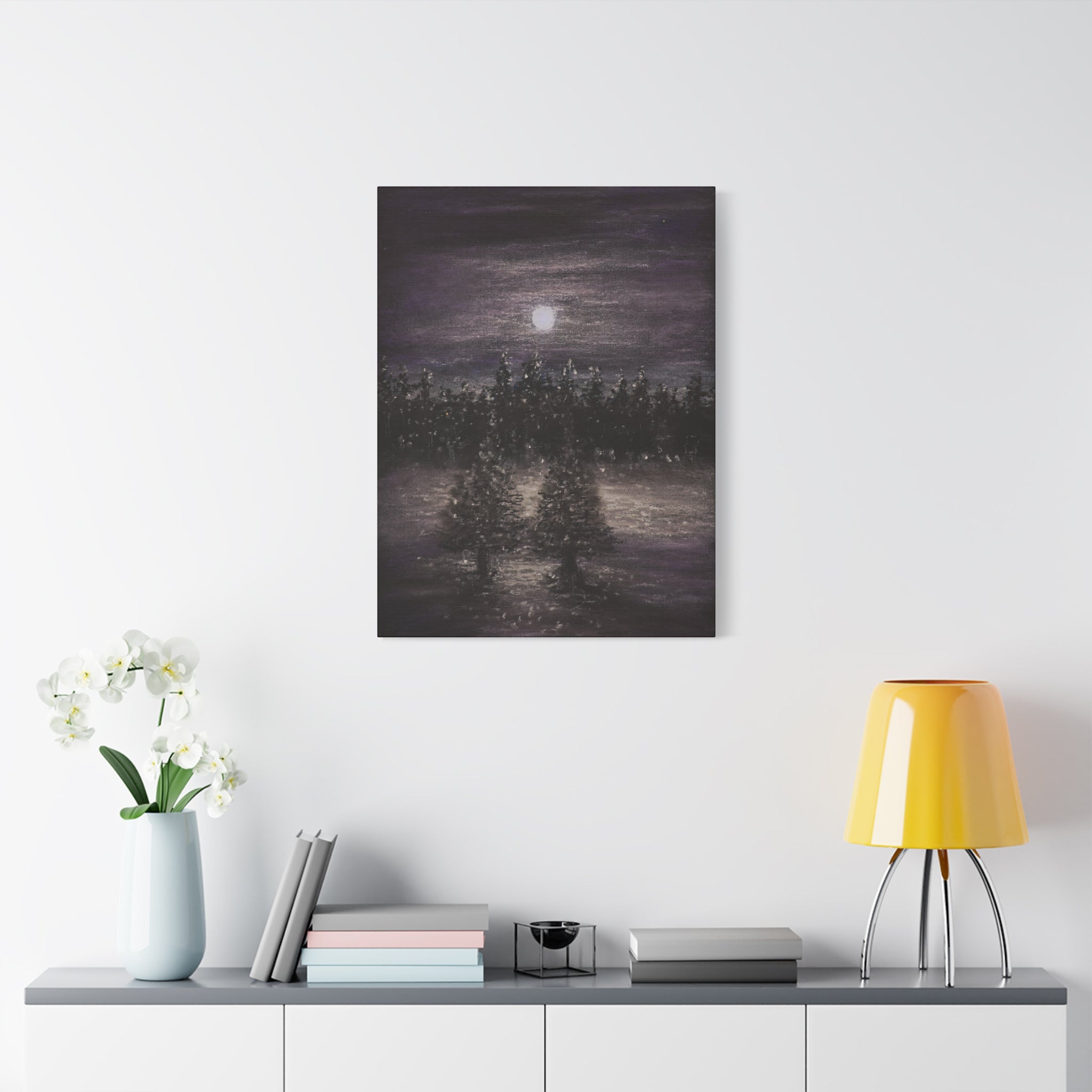 Moonlit Forest Canvas Print — Matte Stretched Wall Art