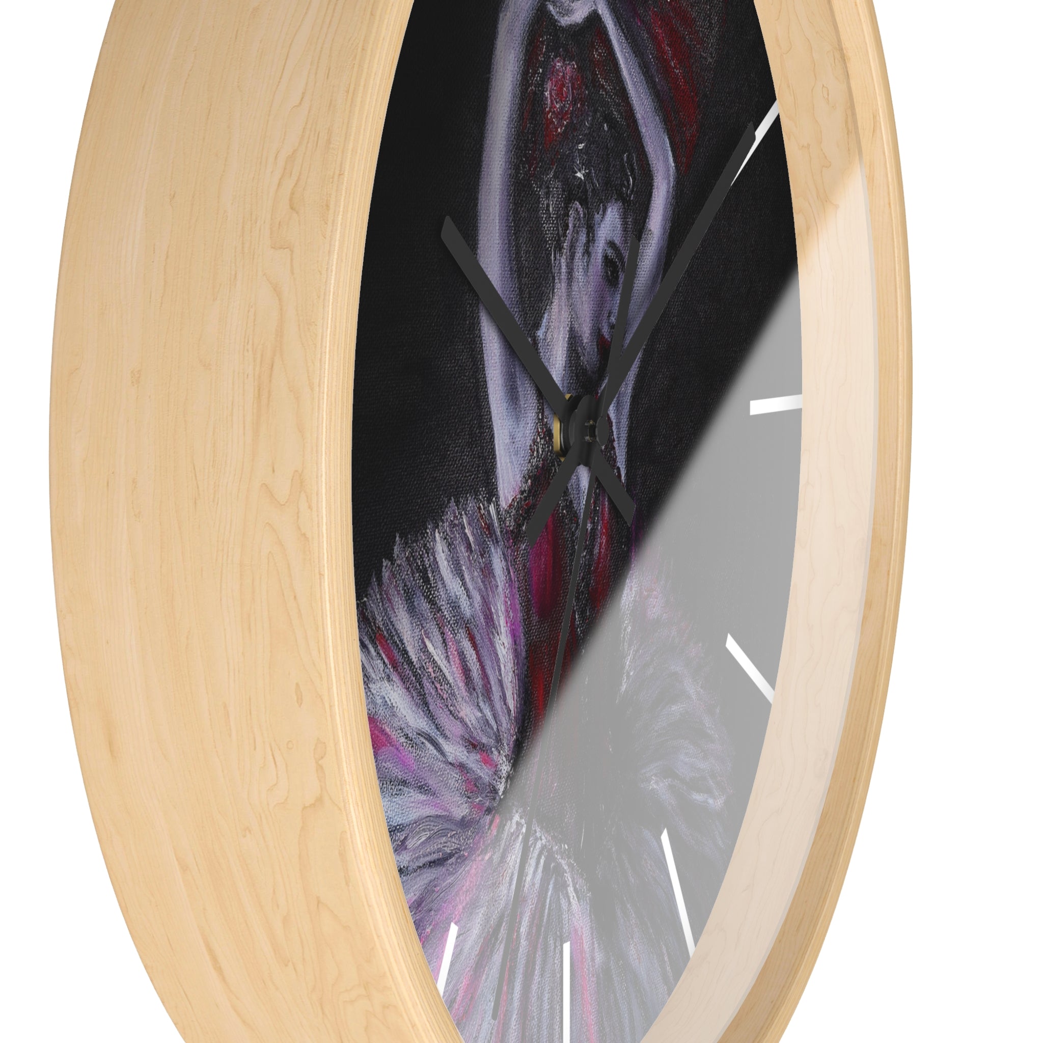 Ballet Dancer Wall Clock — Dramatic Red & Black Ballerina Art Timepiece