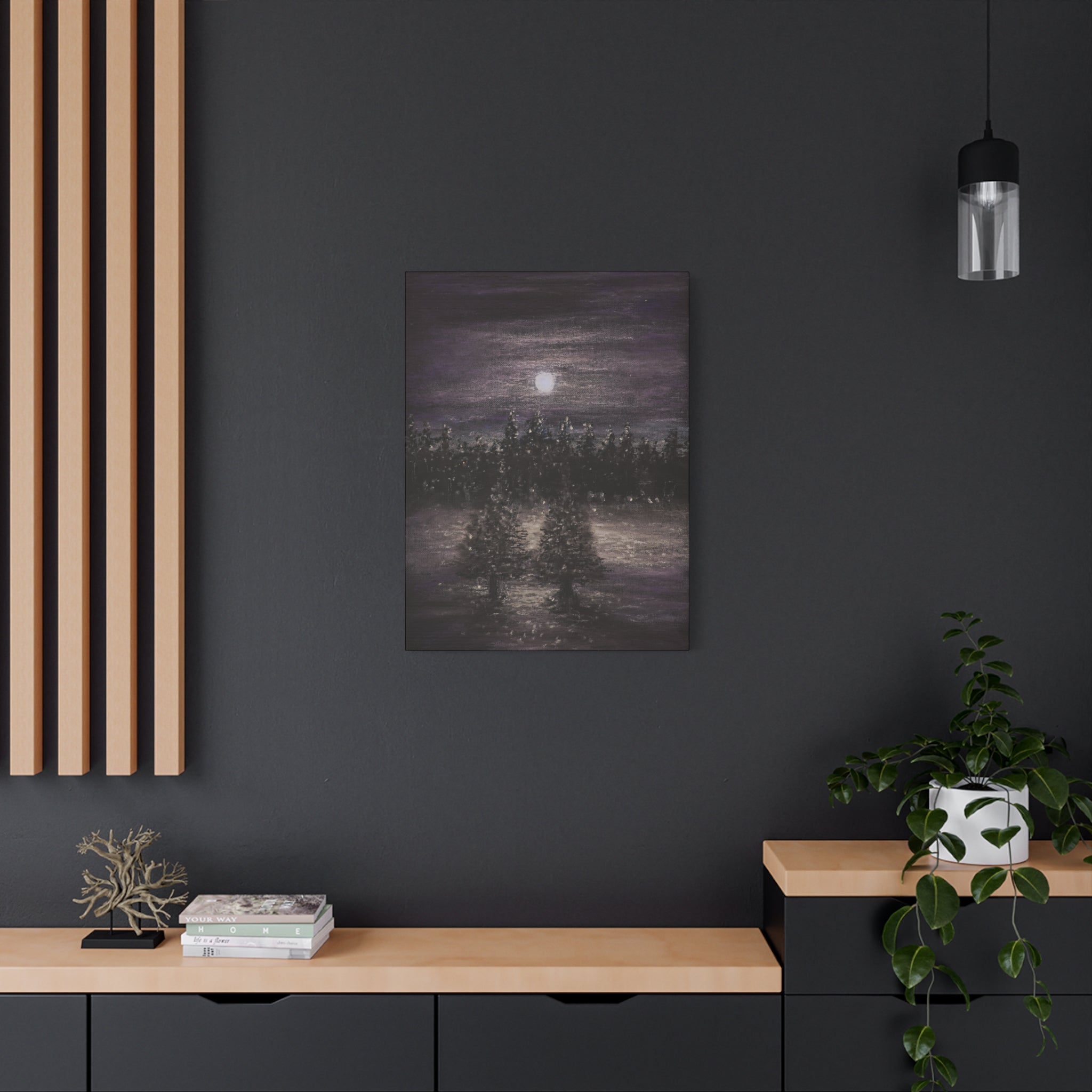 Moonlit Forest Canvas Print — Matte Stretched Wall Art
