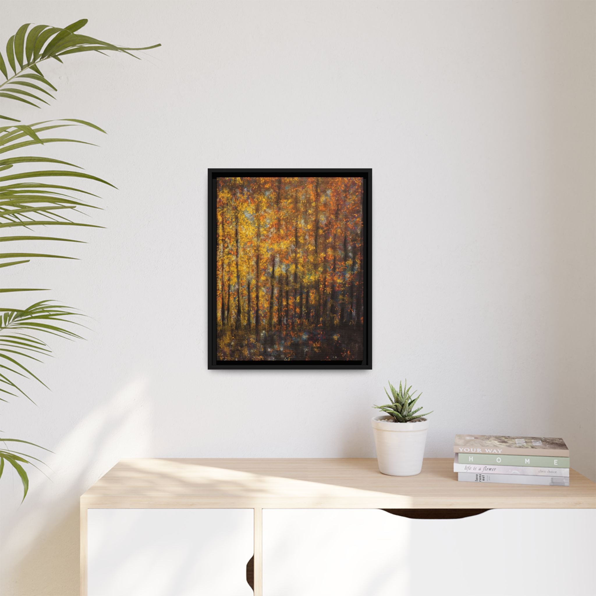 Autumn Forest Matte Canvas Print — Framed Fall Landscape Wall Art