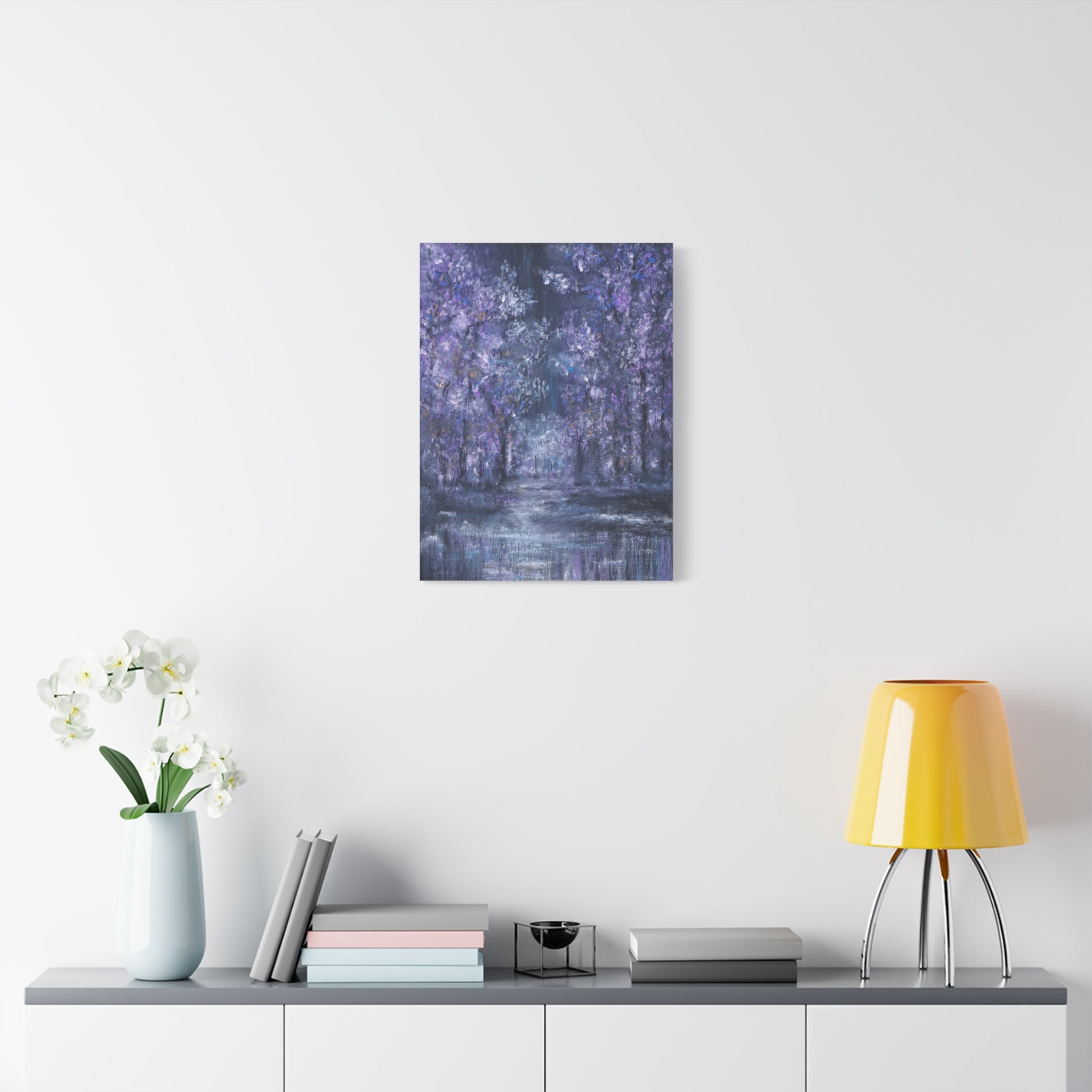 Purple Twilight Forest Matte Canvas Wall Art — Stretched 1.25"