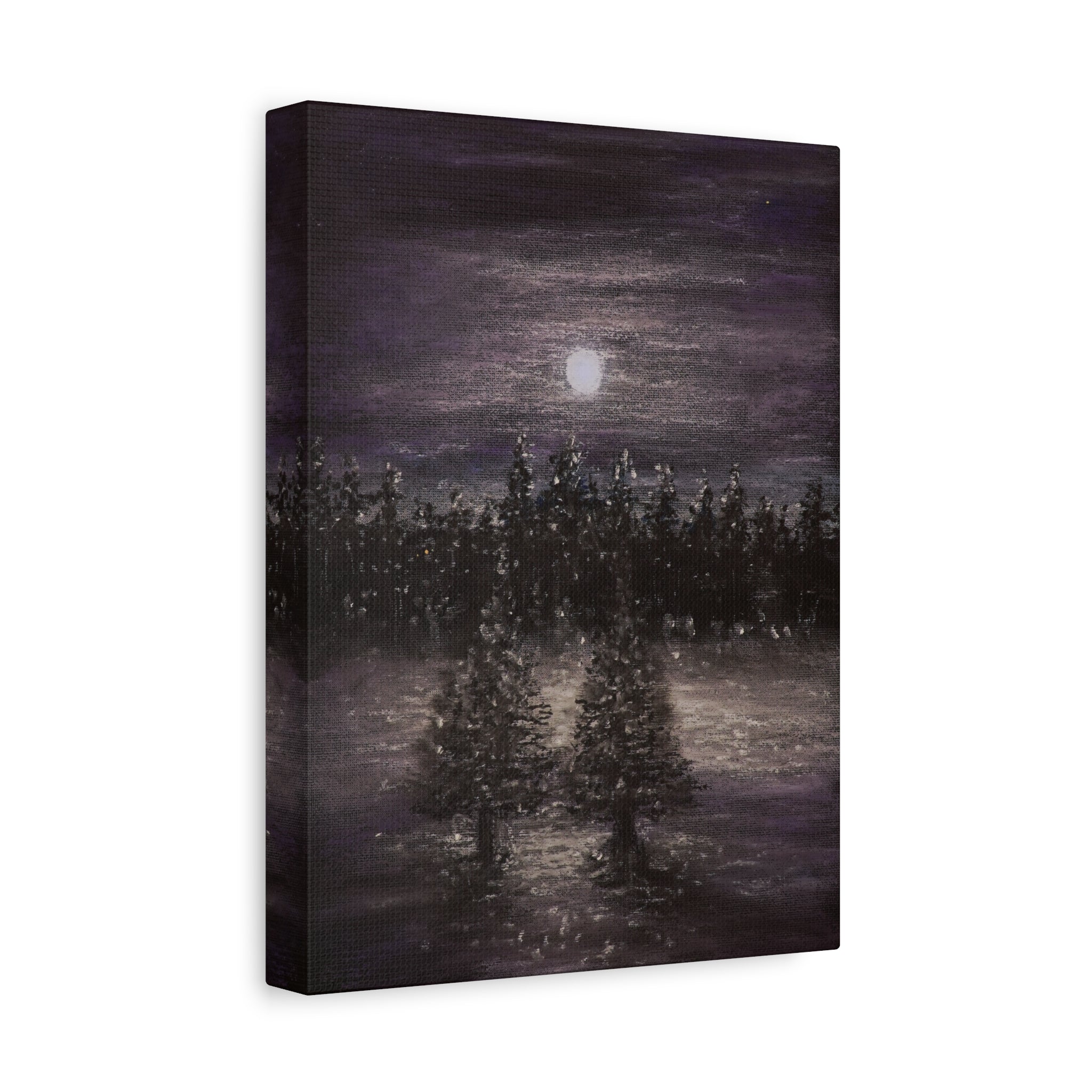 Moonlit Forest Canvas Print — Matte Stretched Wall Art