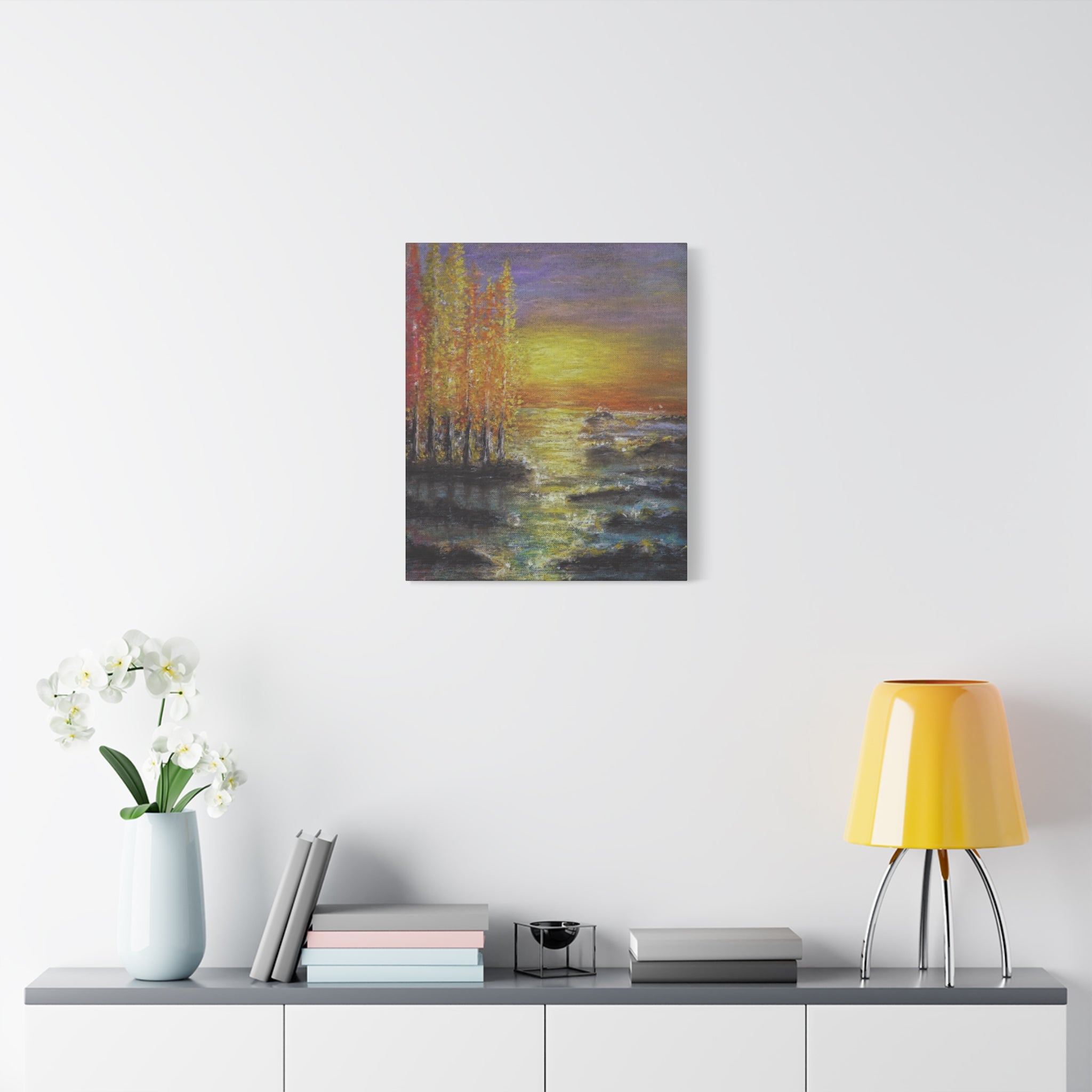 Tranquil Sunset Lake Canvas Print — Matte Stretched Canvas