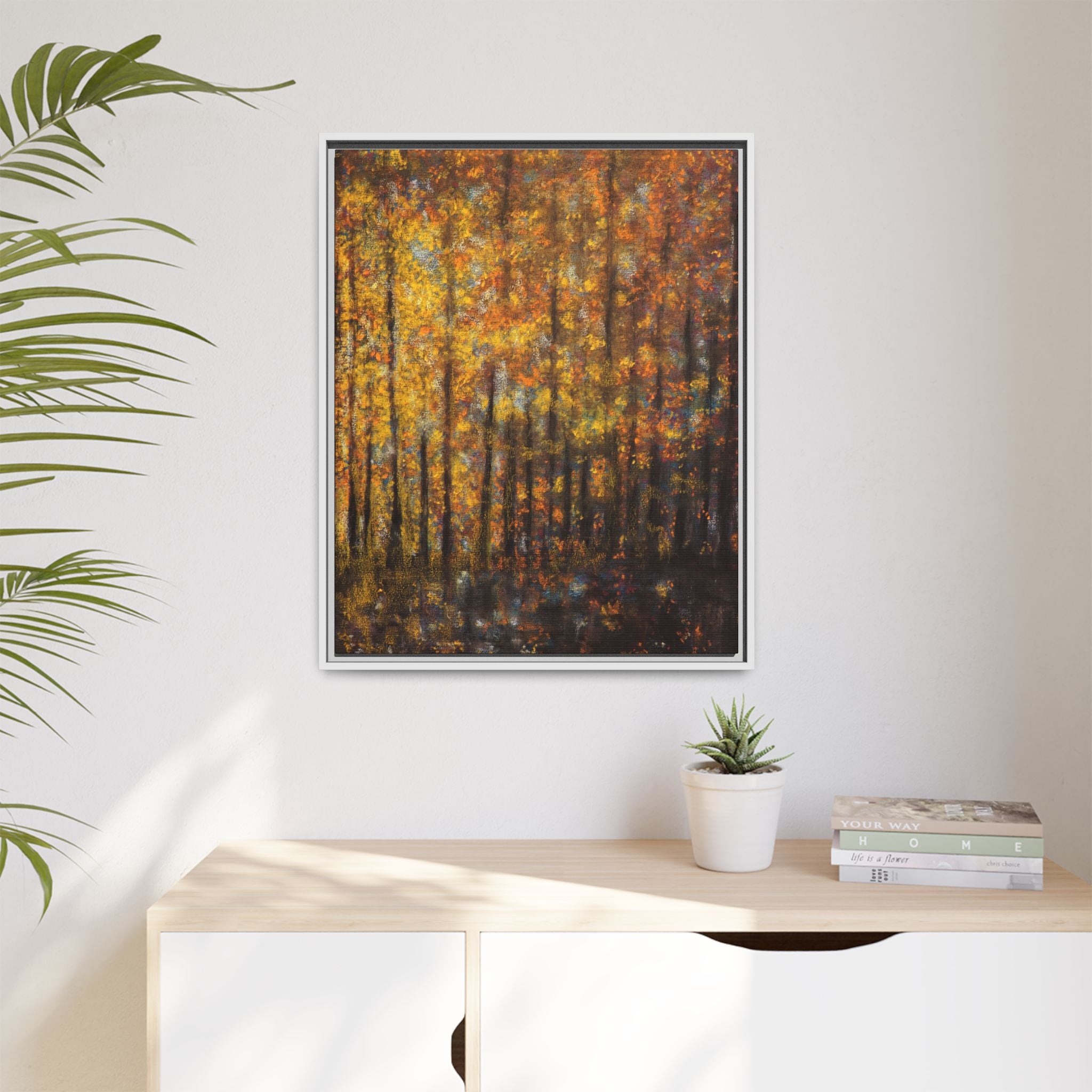 Autumn Forest Matte Canvas Print — Framed Fall Landscape Wall Art