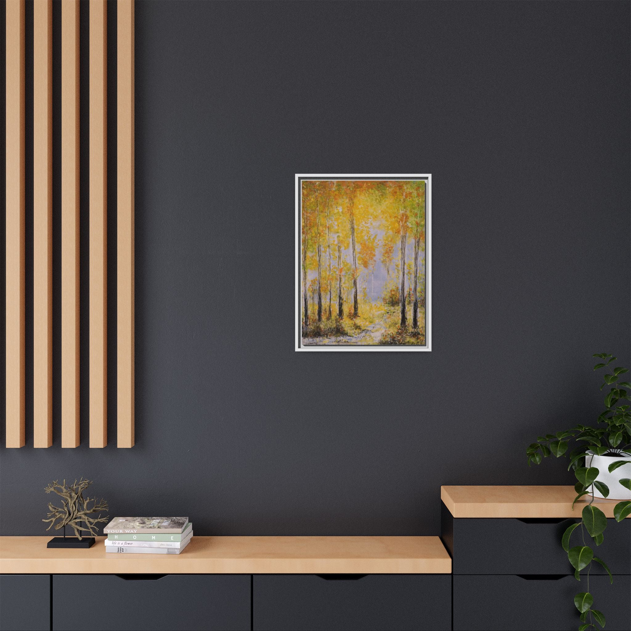 Autumn Birch Forest - Canvas Framed Wall Art