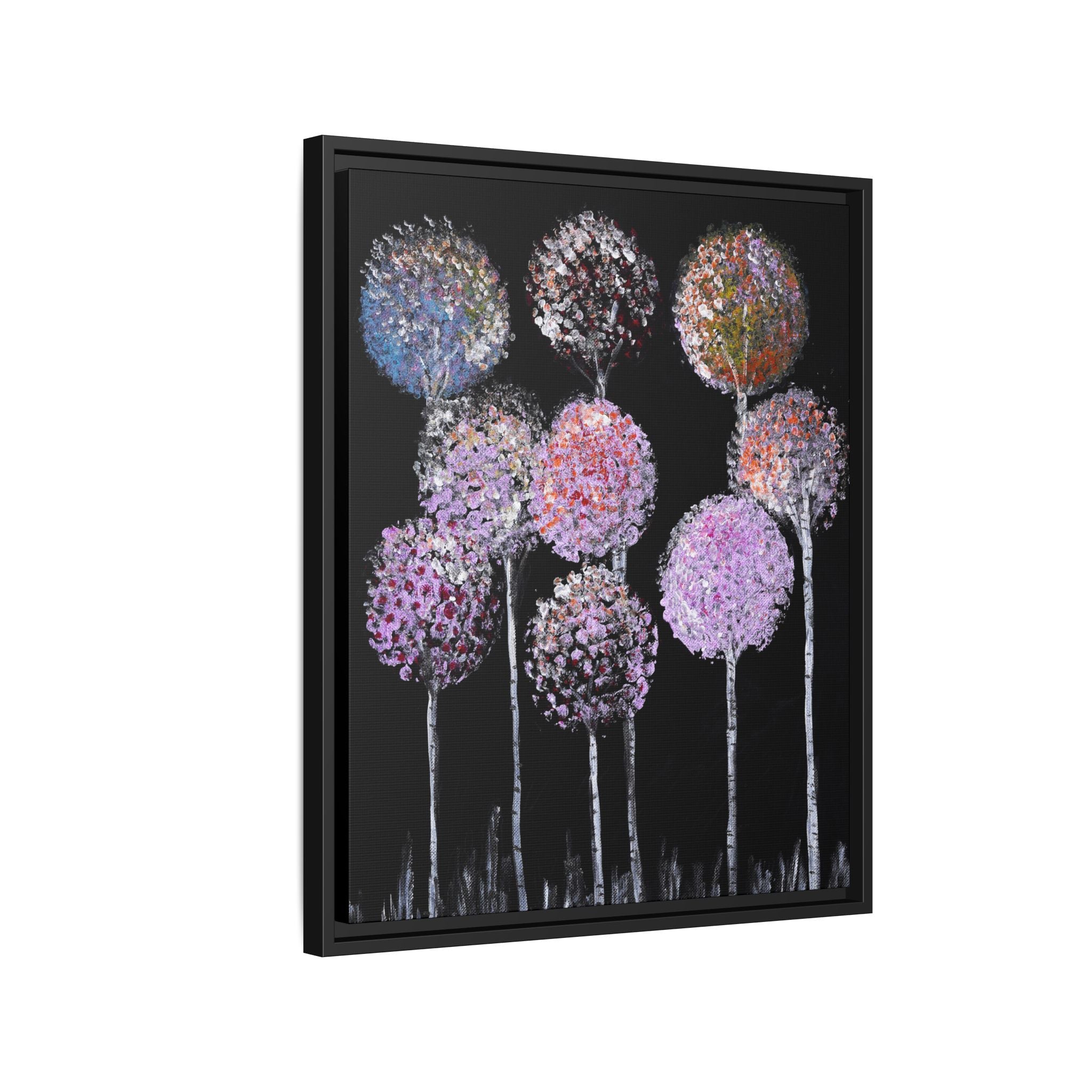 Framed Matte Canvas-Pastel Floral Art
