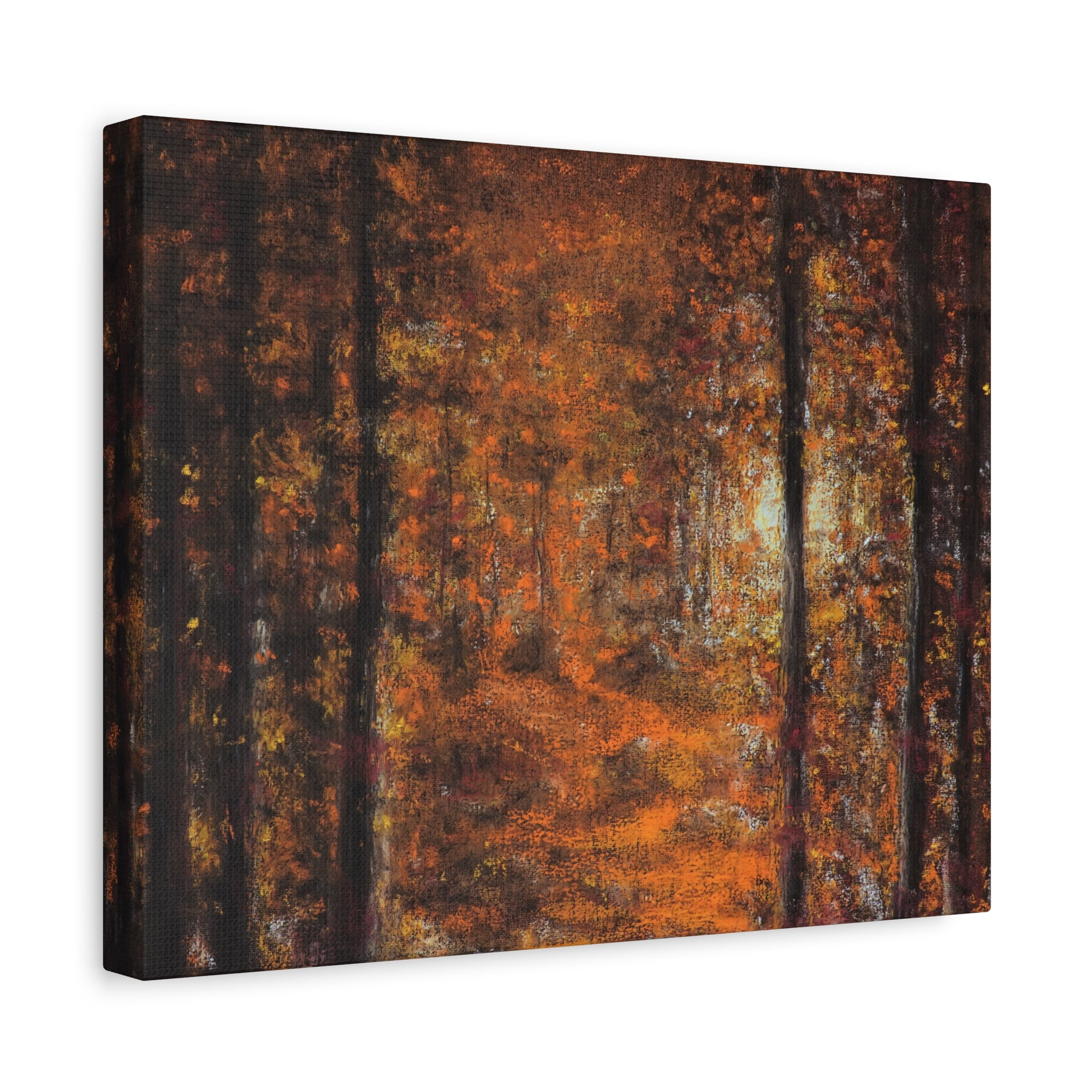 Autumn Forest Path Matte Canvas Wall Art