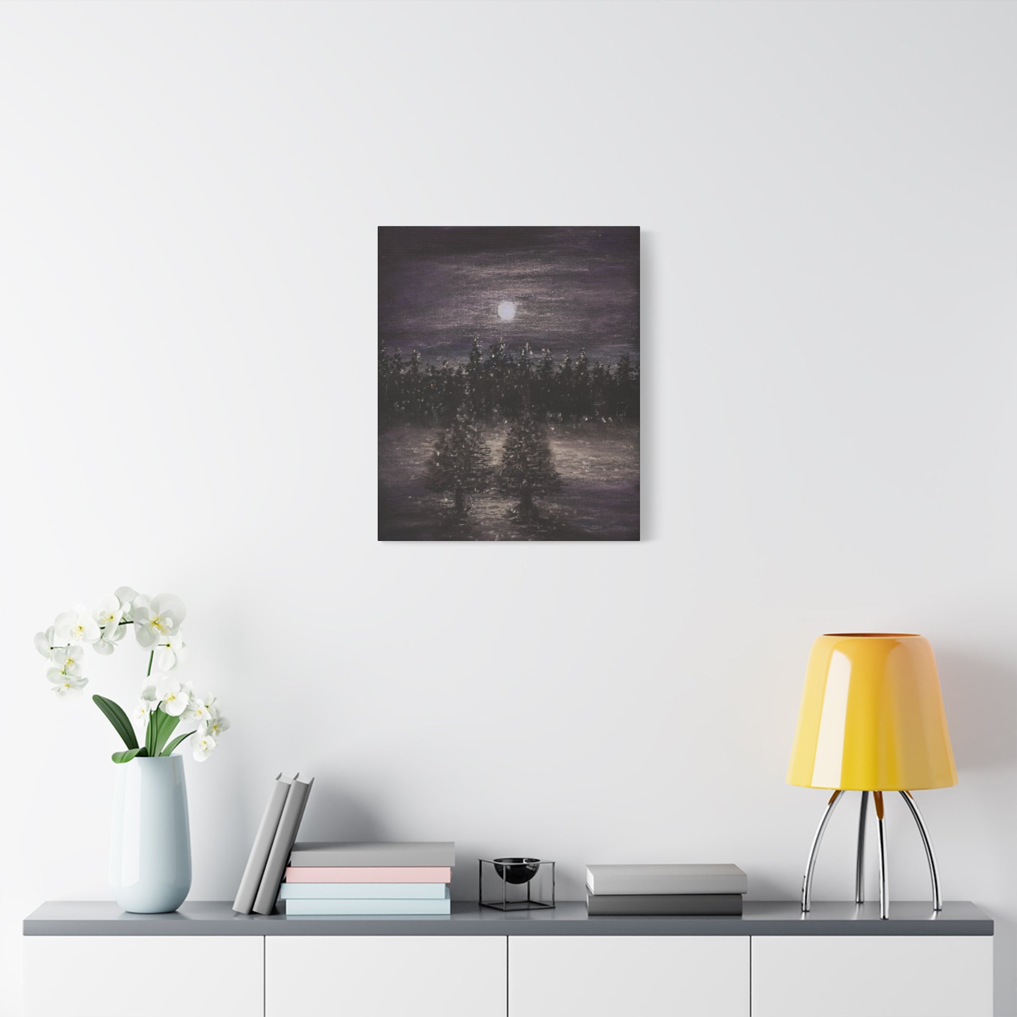Moonlit Forest Canvas Print — Matte Stretched Wall Art