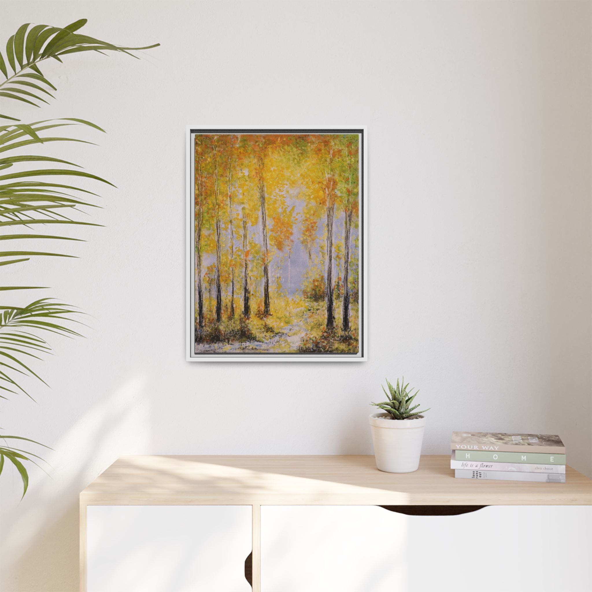 Autumn Birch Forest - Canvas Framed Wall Art