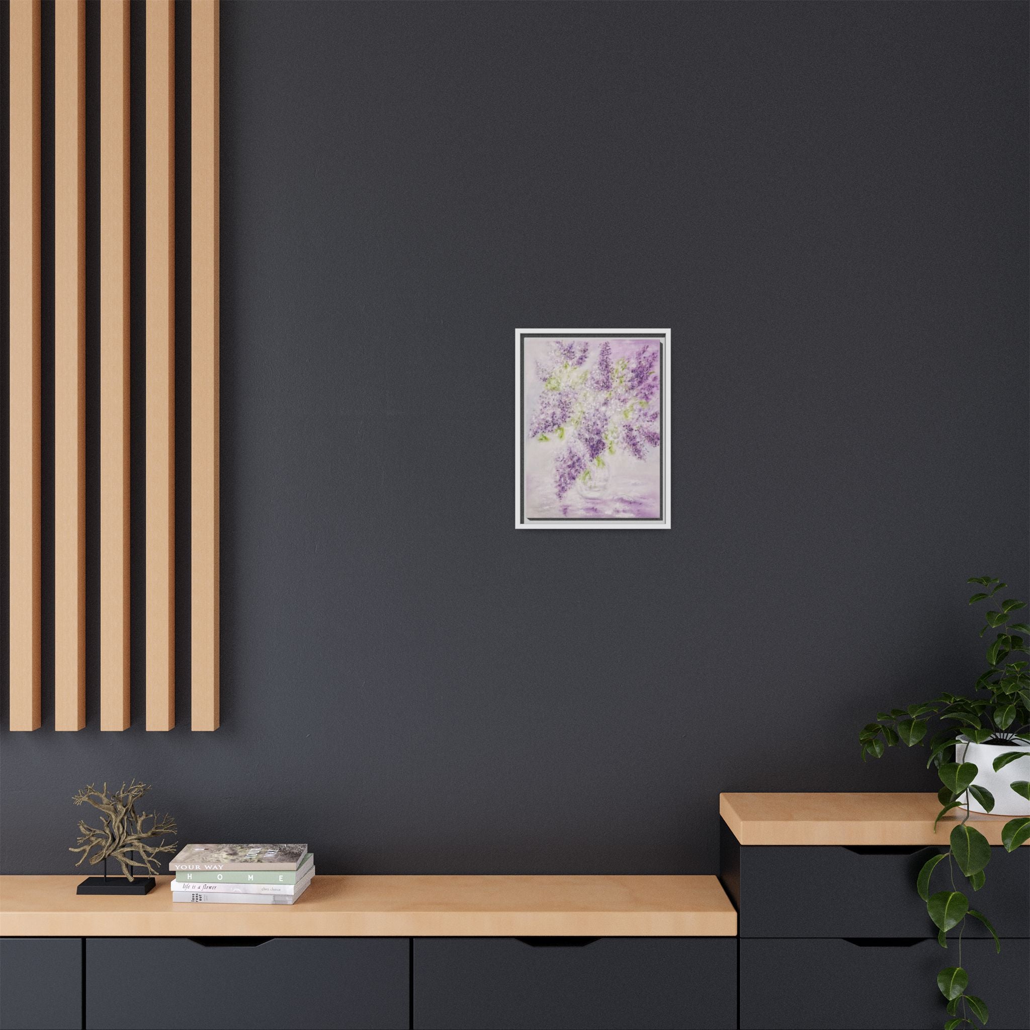 Framed Lilac Canvas Print — Matte Floral Wall Art