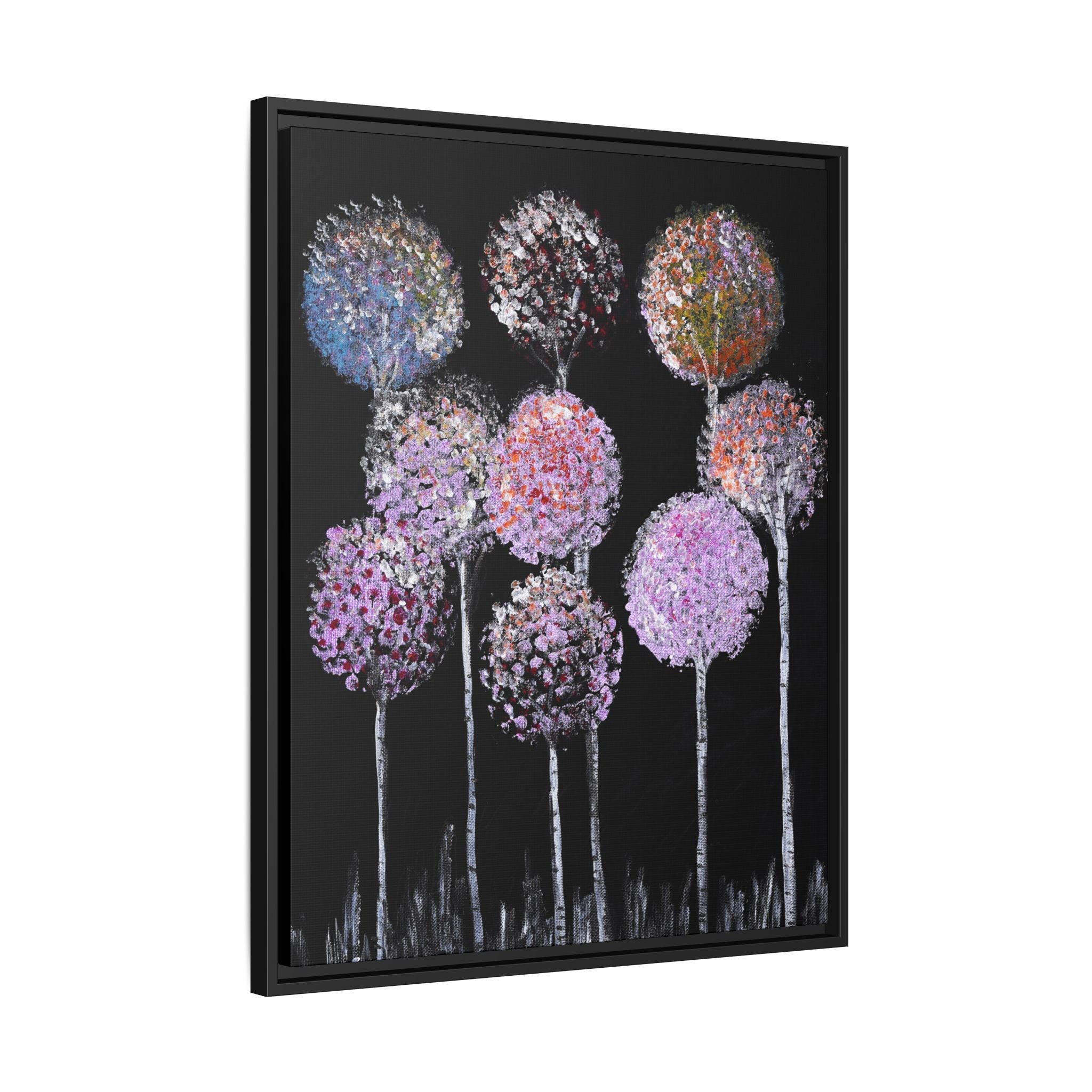 Framed Matte Canvas-Pastel Floral Art