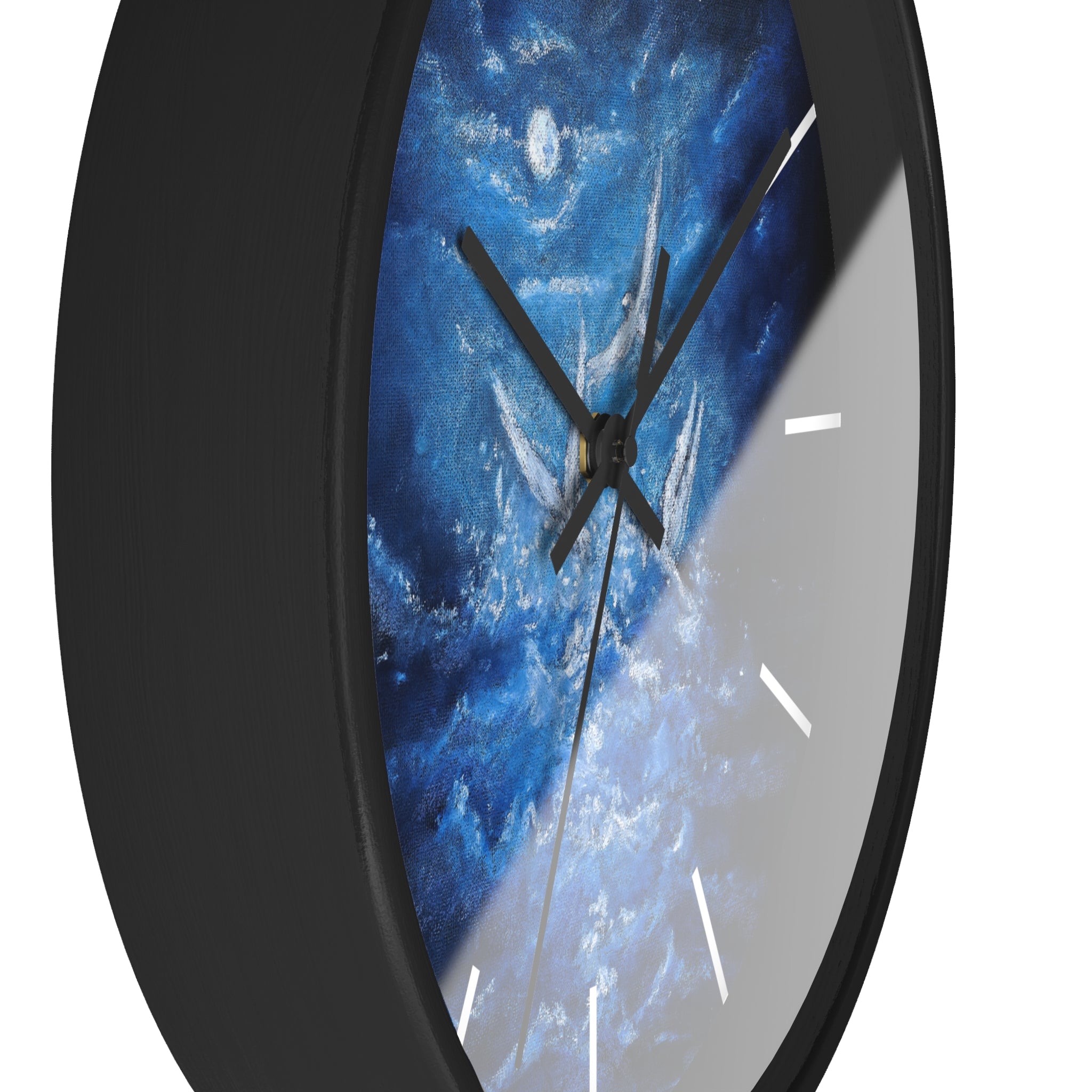 Blue Ocean Birds Wall Clock – Moonlit Sea White Birds Art
