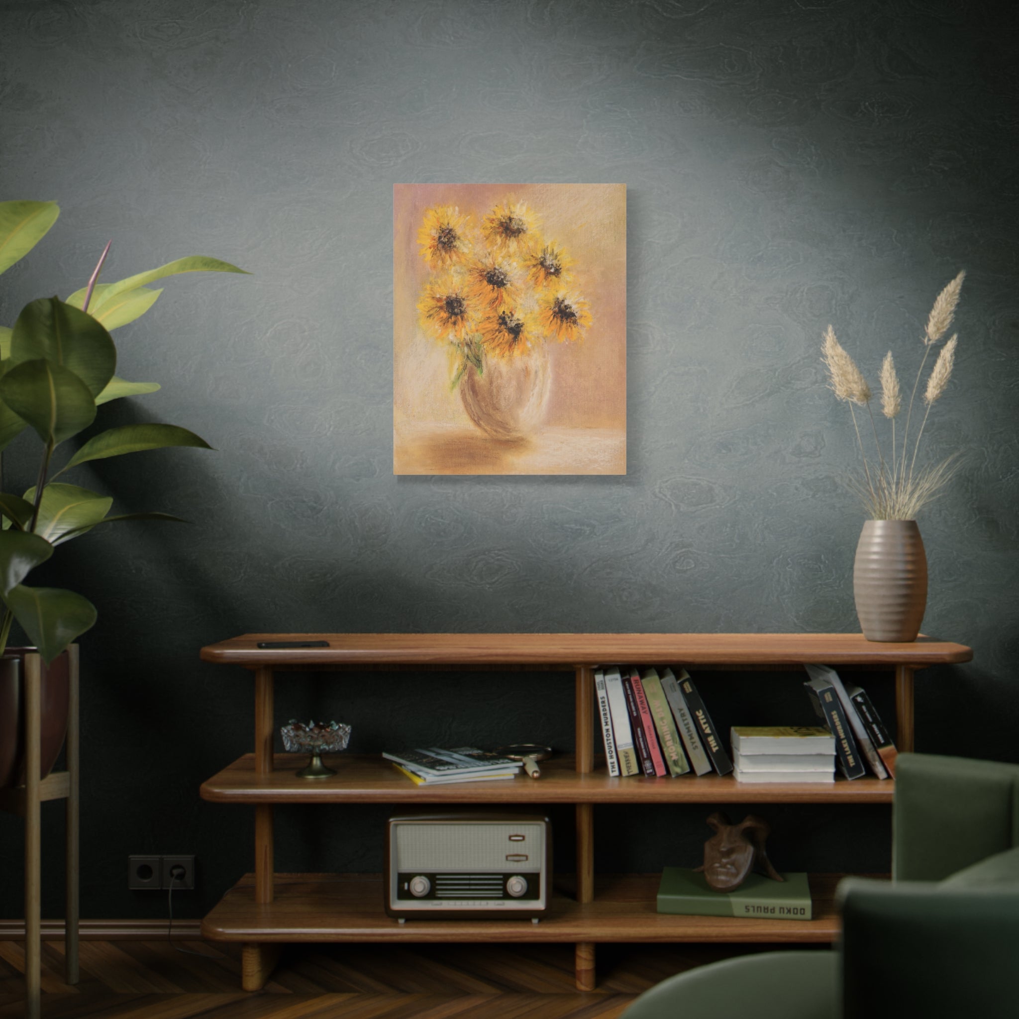 Sunflower Vase Canvas — Matte Stretched Wall Art