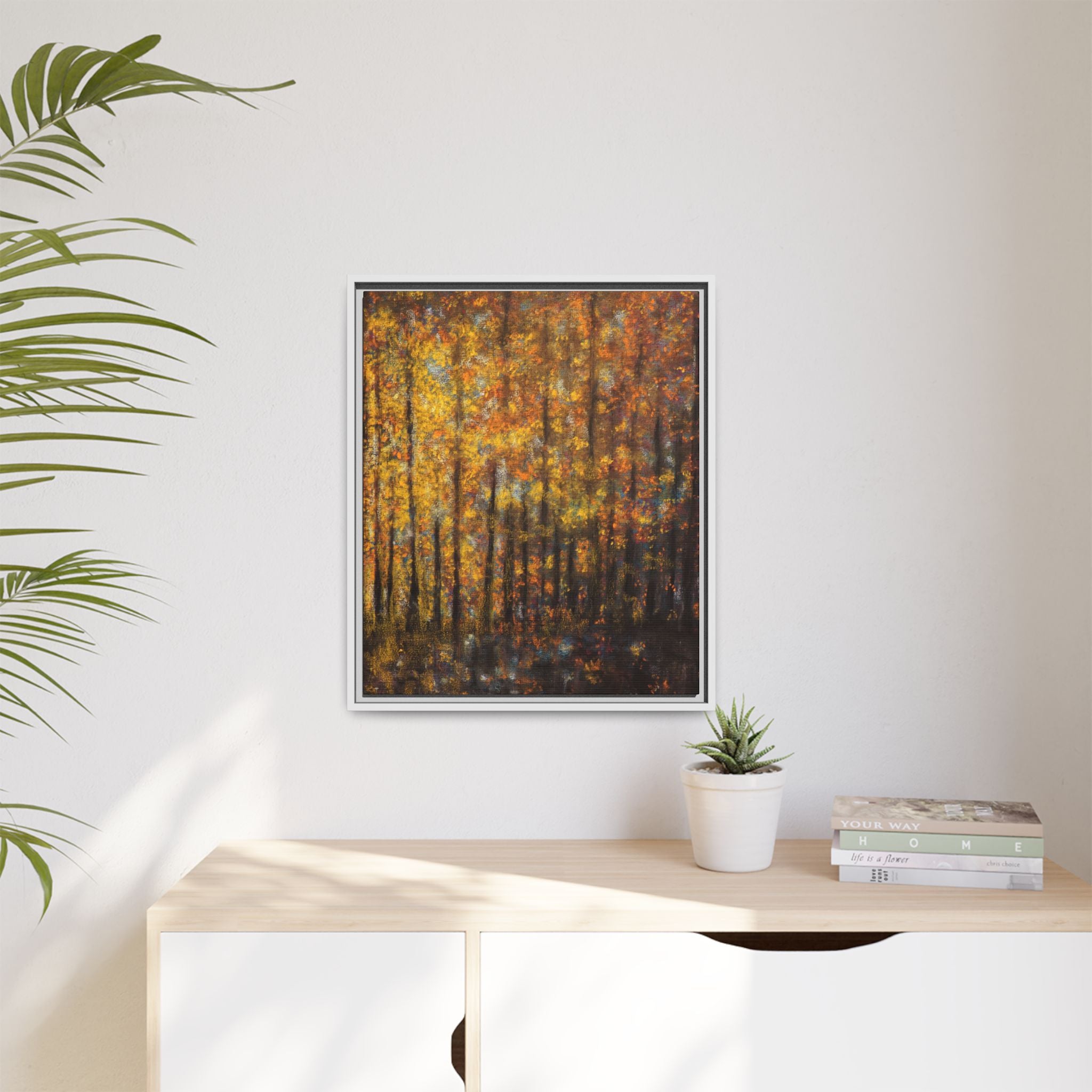 Autumn Forest Matte Canvas Print — Framed Fall Landscape Wall Art