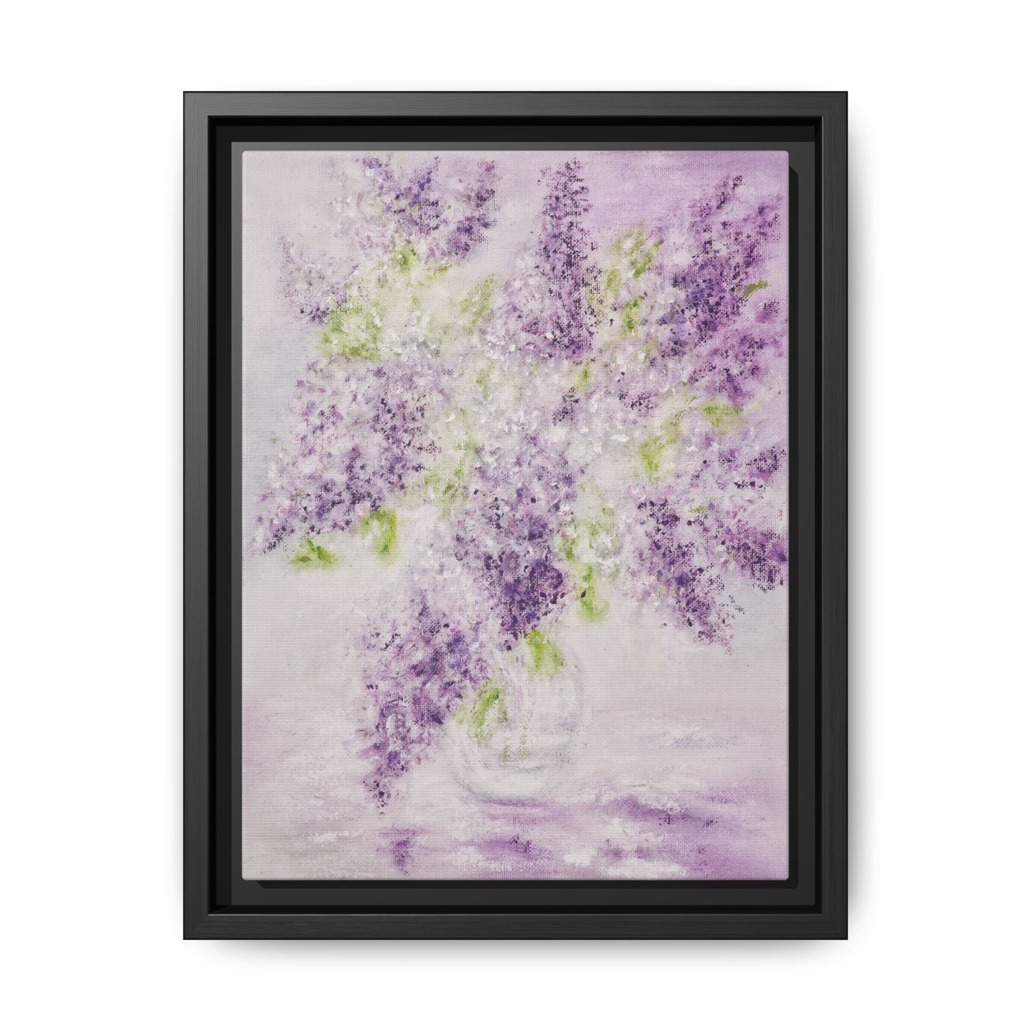 Framed Lilac Canvas Print — Matte Floral Wall Art