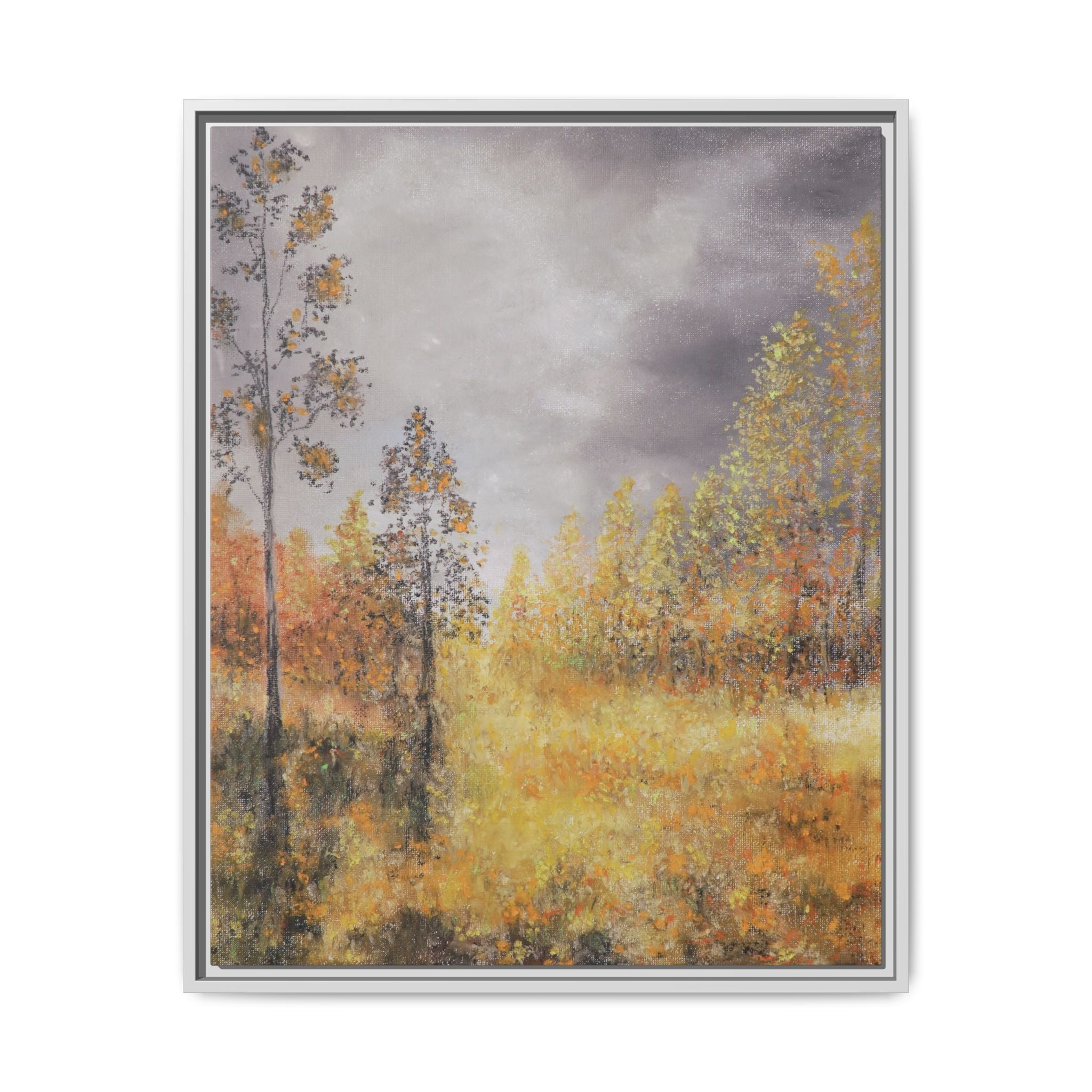 Autumn Meadow - Framed Autumn Landscape Canvas Print