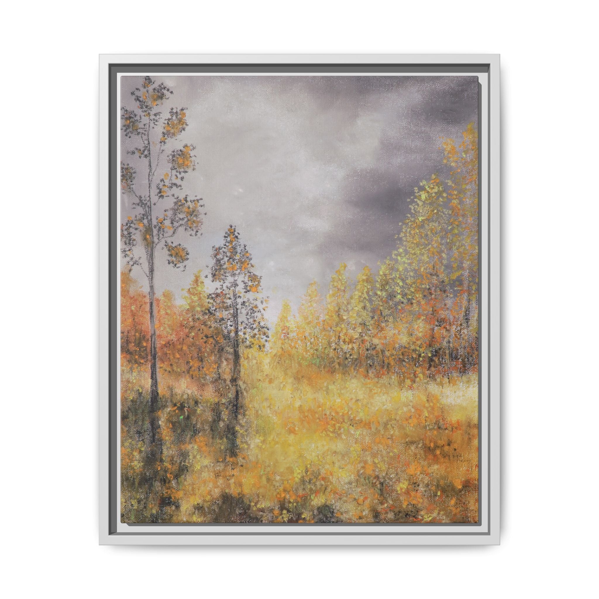 Autumn Meadow - Framed Autumn Landscape Canvas Print