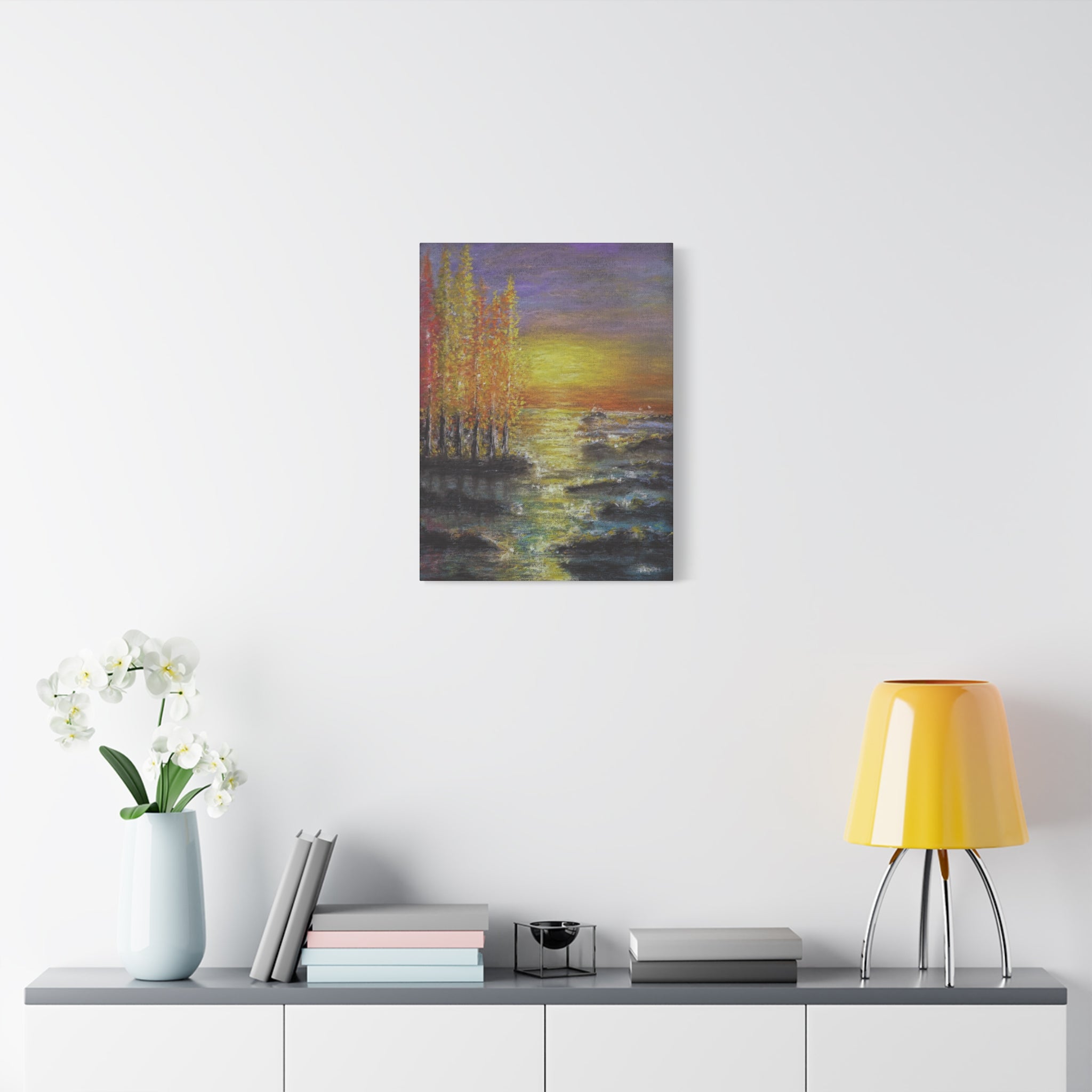 Tranquil Sunset Lake Canvas Print — Matte Stretched Canvas