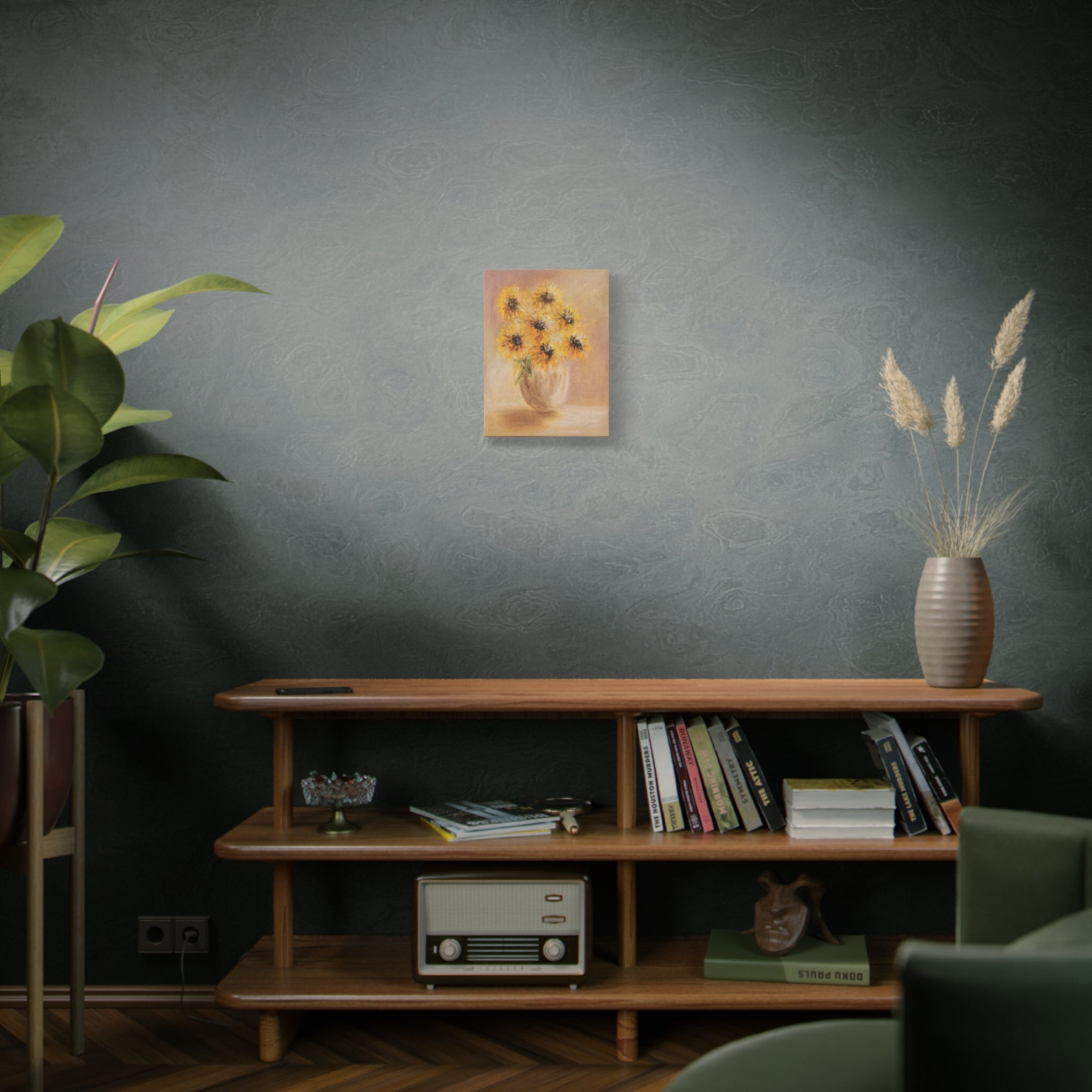 Sunflower Vase Canvas — Matte Stretched Wall Art