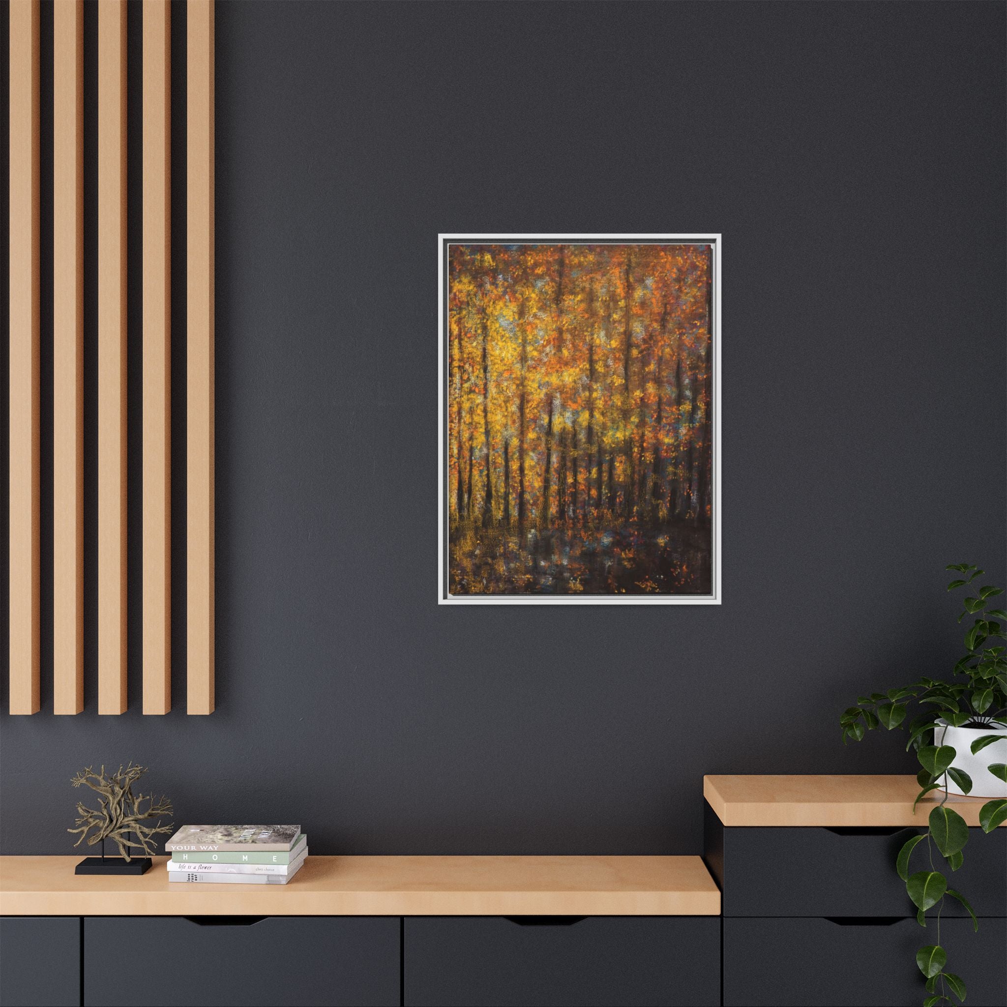 Autumn Forest Matte Canvas Print — Framed Fall Landscape Wall Art