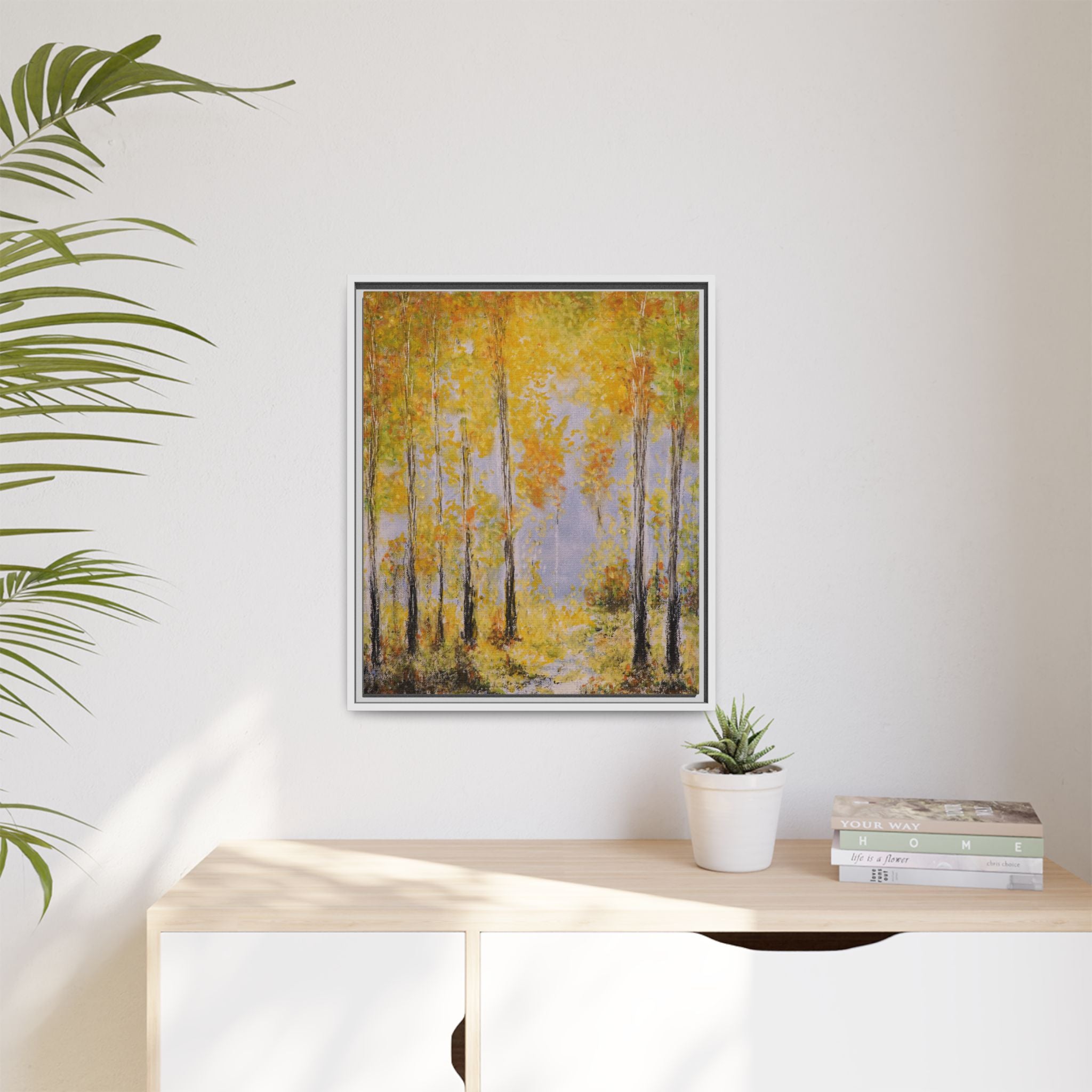 Autumn Birch Forest - Canvas Framed Wall Art