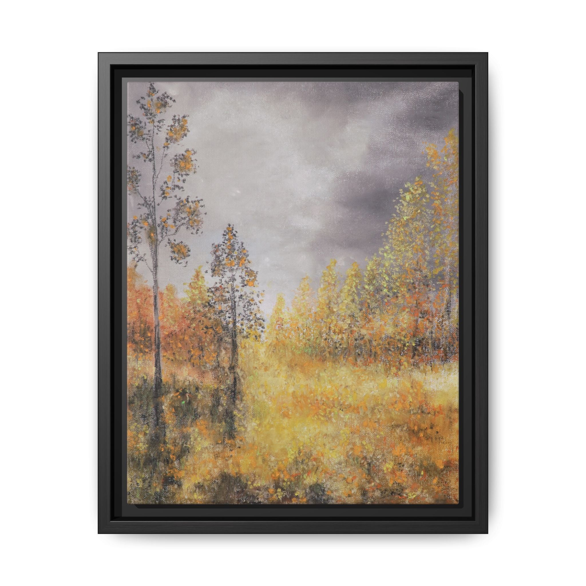 Autumn Meadow - Framed Autumn Landscape Canvas Print