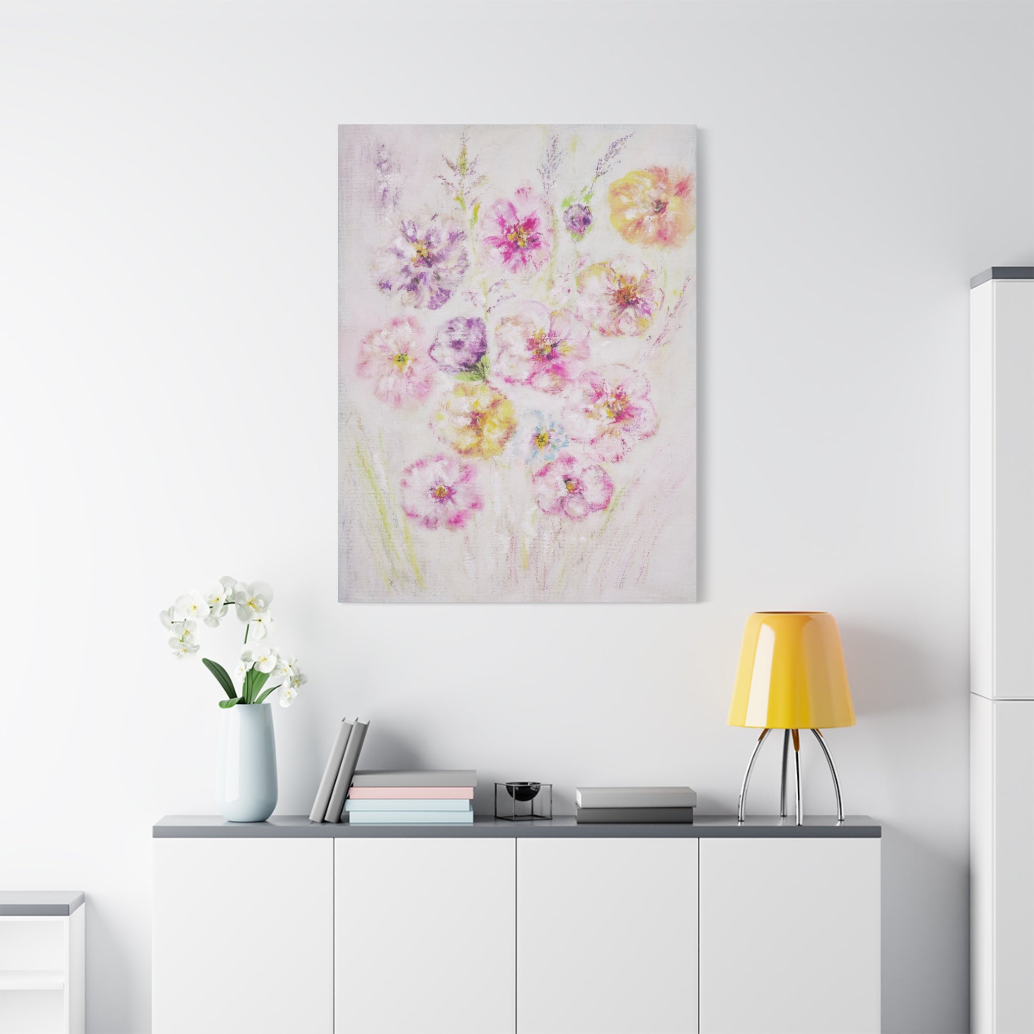 Floral Watercolor Bouquet Canvas Print — Matte Stretched Wall Art