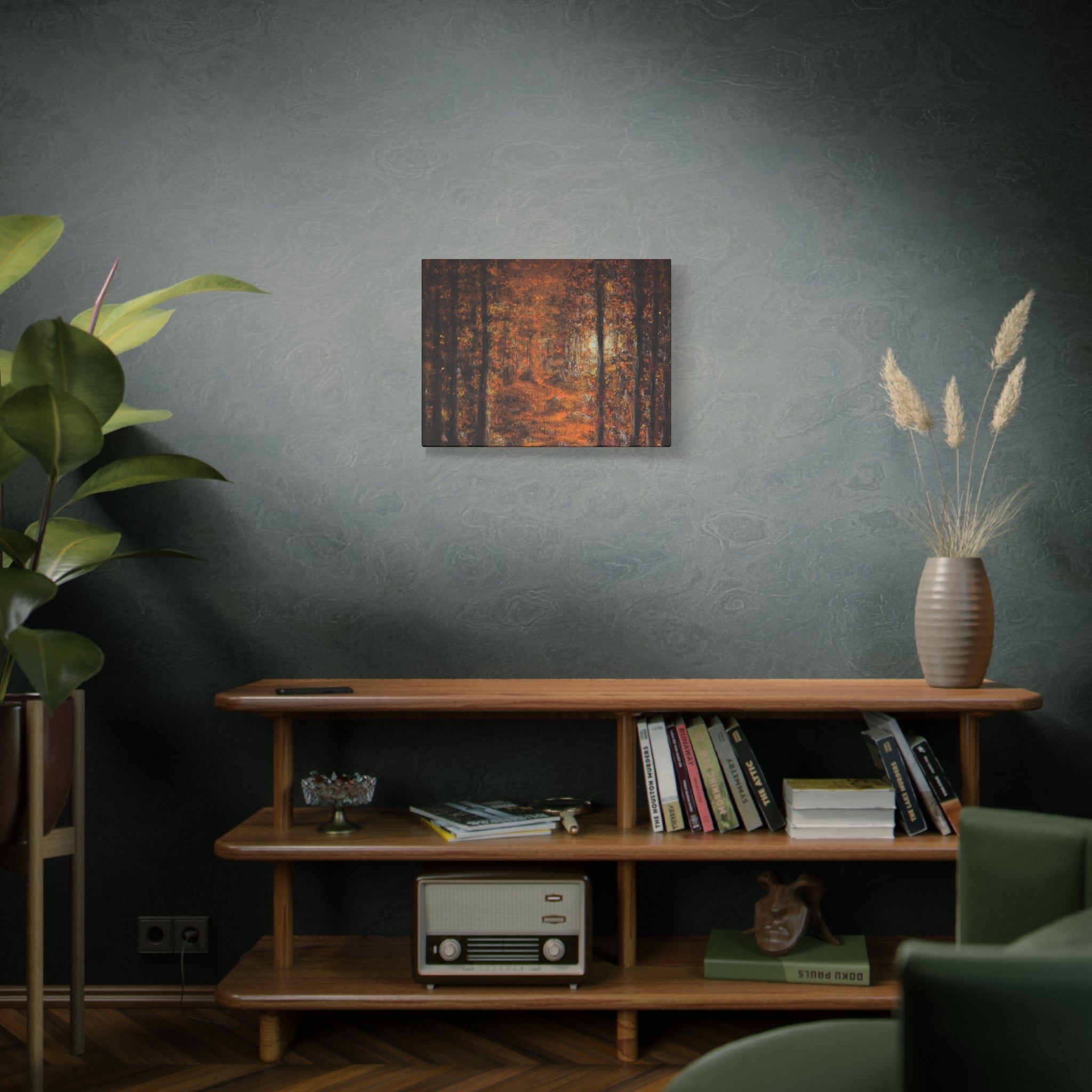 Autumn Forest Path Matte Canvas Wall Art