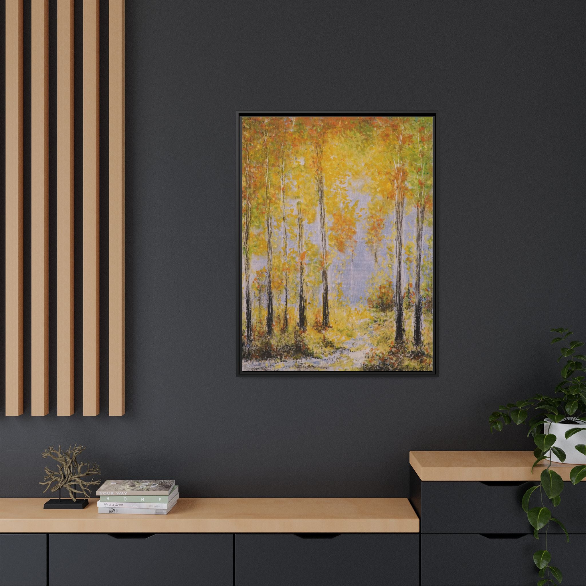 Autumn Birch Forest - Canvas Framed Wall Art