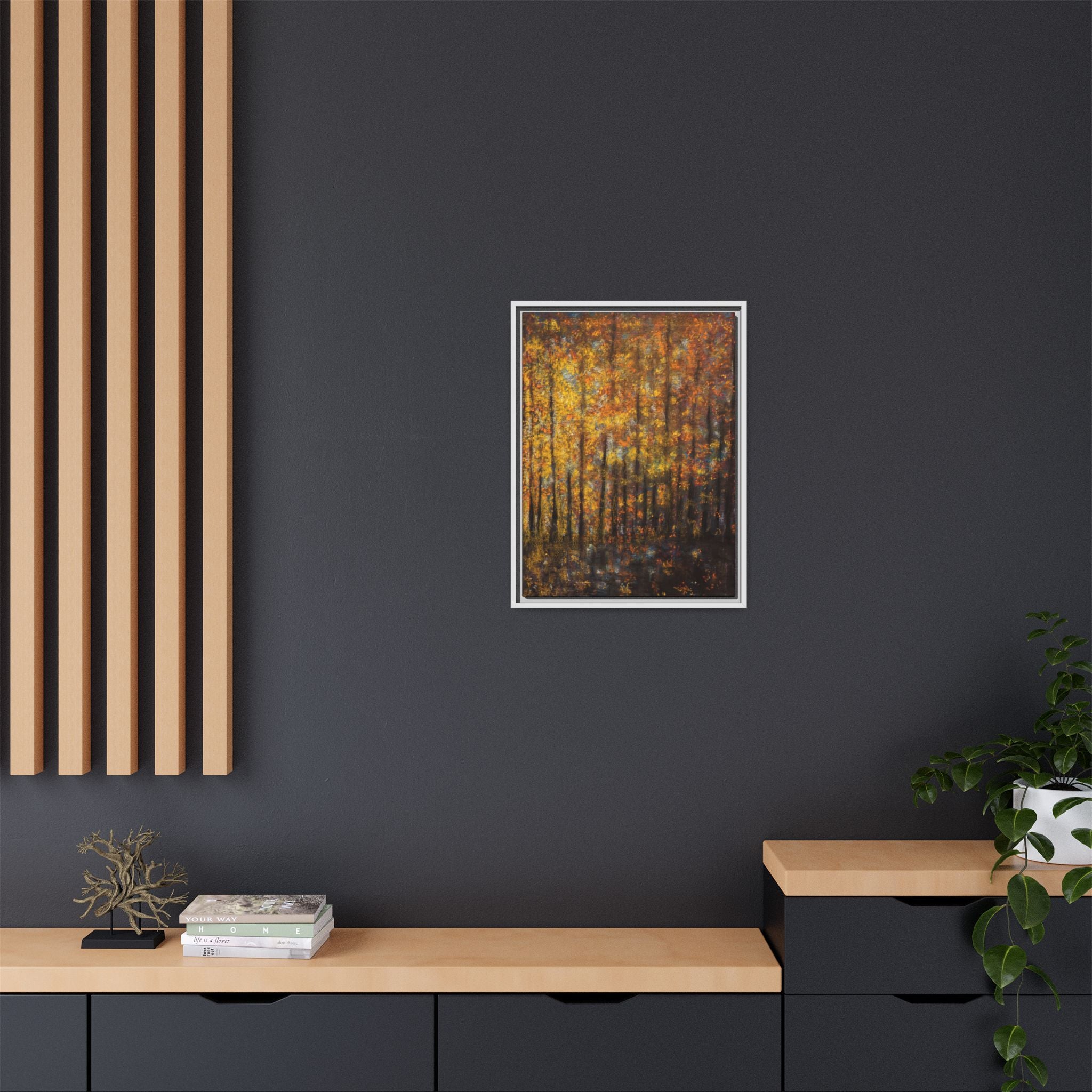Autumn Forest Matte Canvas Print — Framed Fall Landscape Wall Art